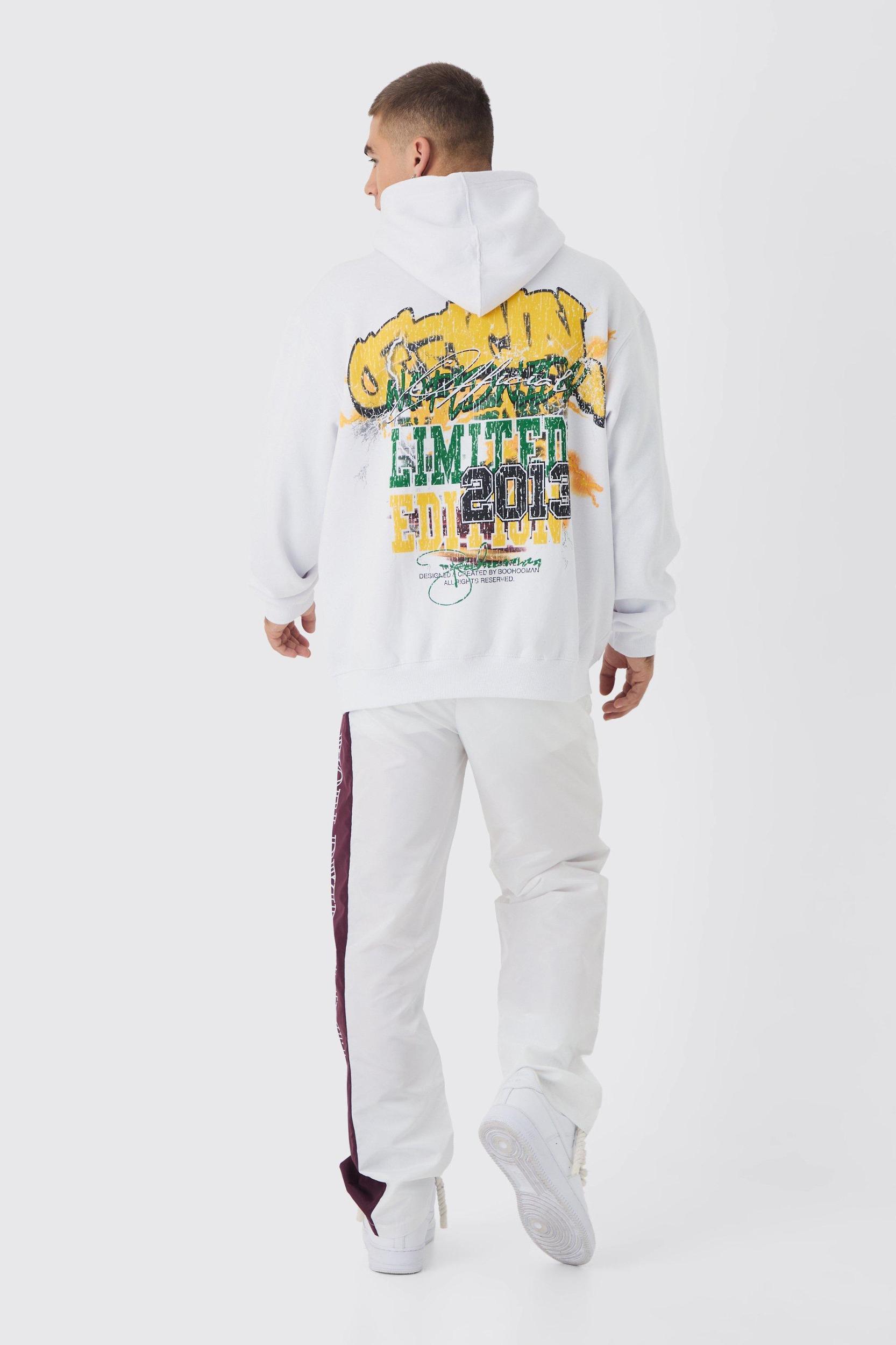 Regular Fit Large Scale Official 2013 Sports Graphic Hoodie | boohooMAN USA Product Image