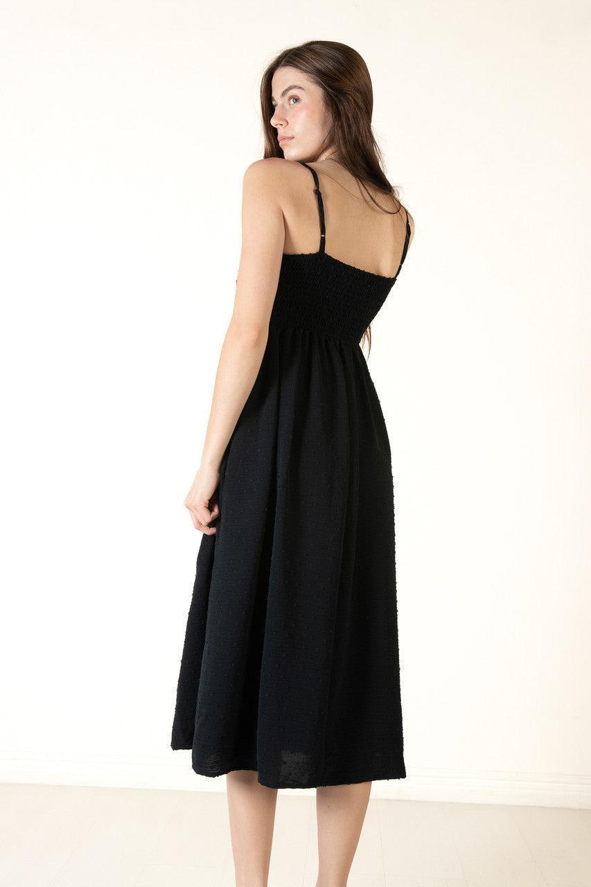 Black Crochet Waist Maxi Dress Product Image