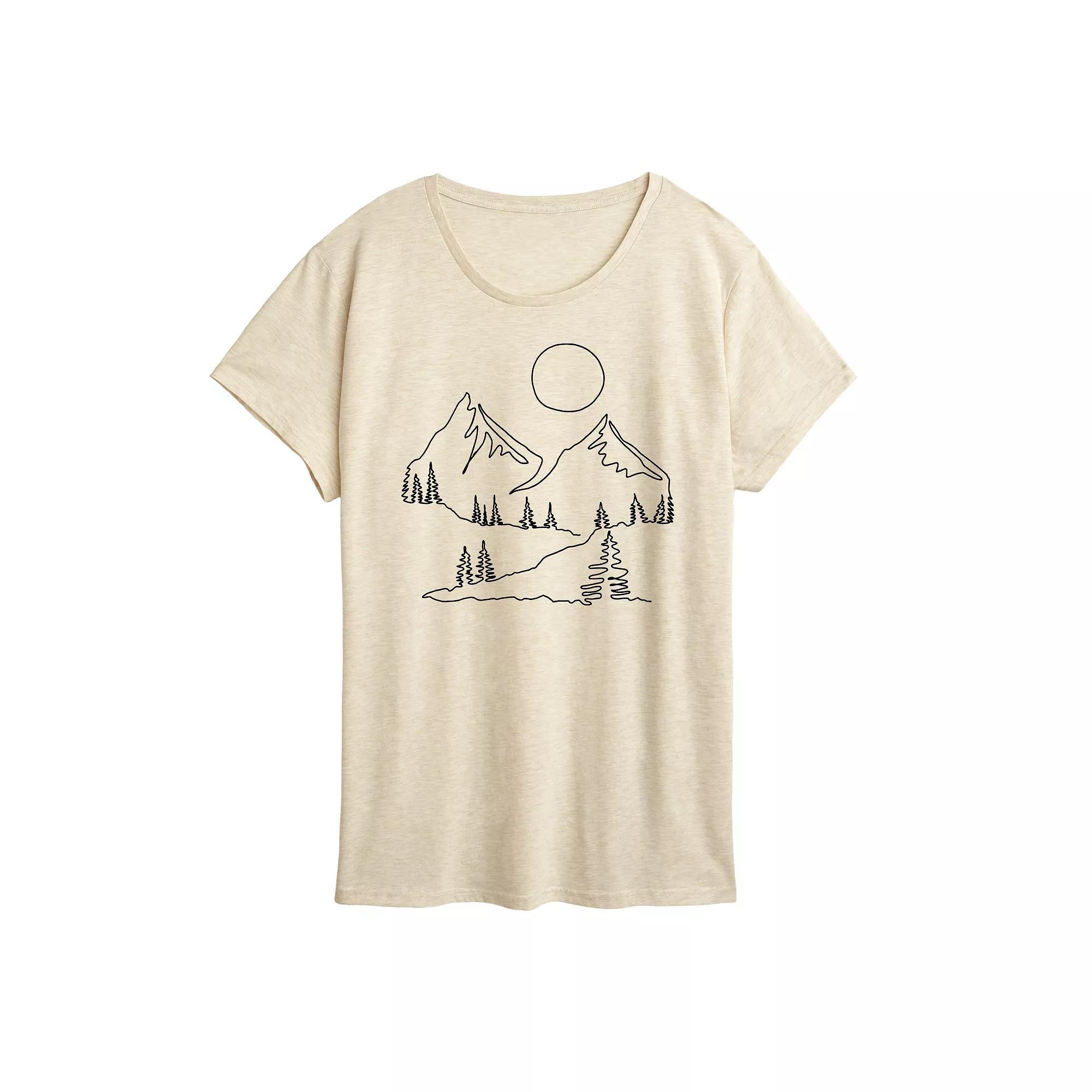 Womens Mountain Line Drawing Graphic Tee Product Image
