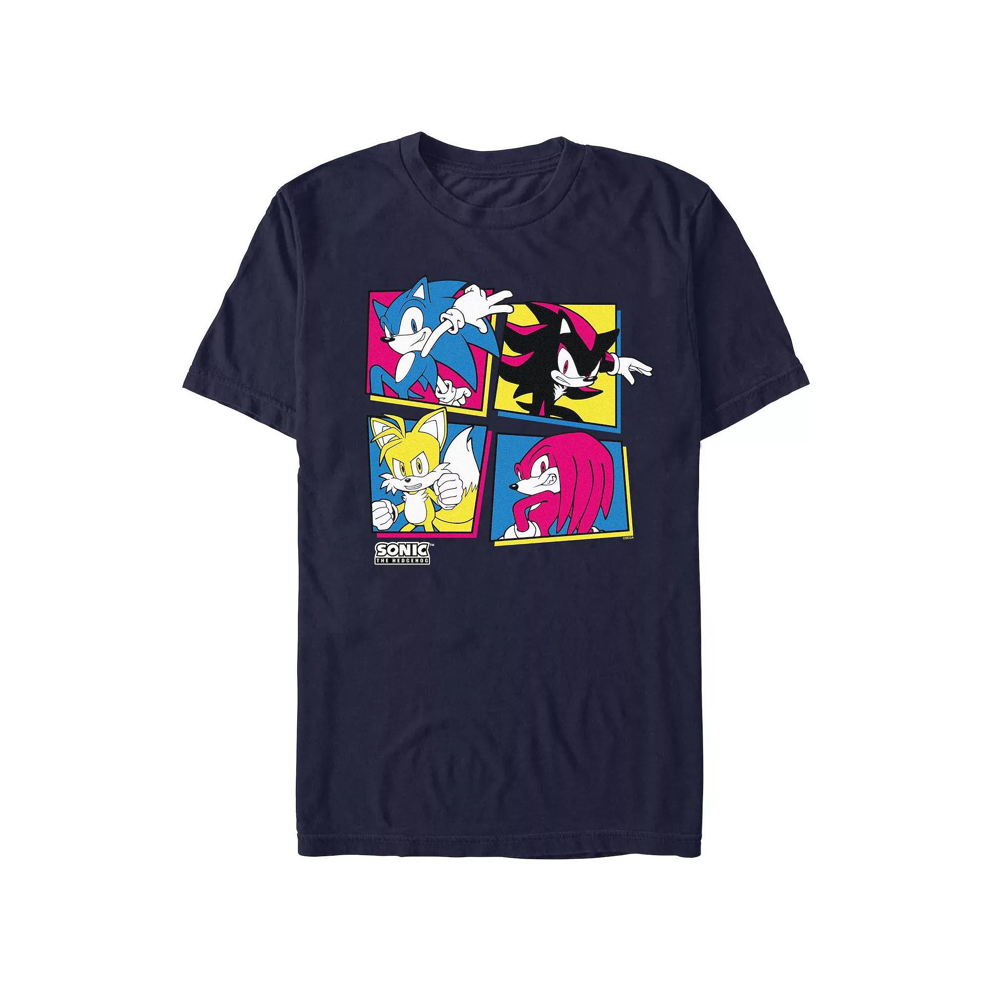 Men's Sonic The Hedgehog Pop Color Portraits Graphic Tee, Size: XL, Blue Product Image