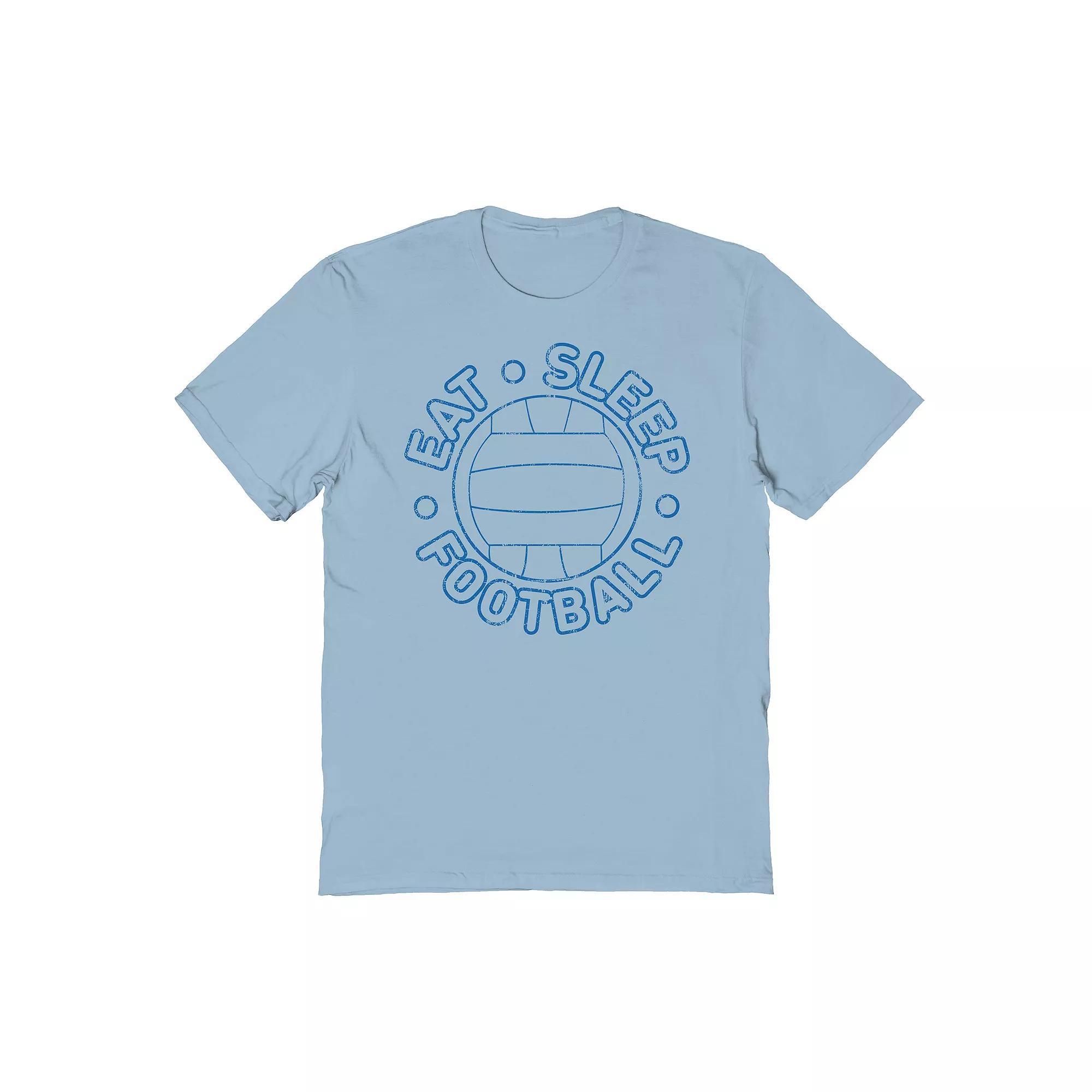 Men's Duke & Sons Eat Sleep Football Graphic Tee, Size: Medium, Light Blue Product Image