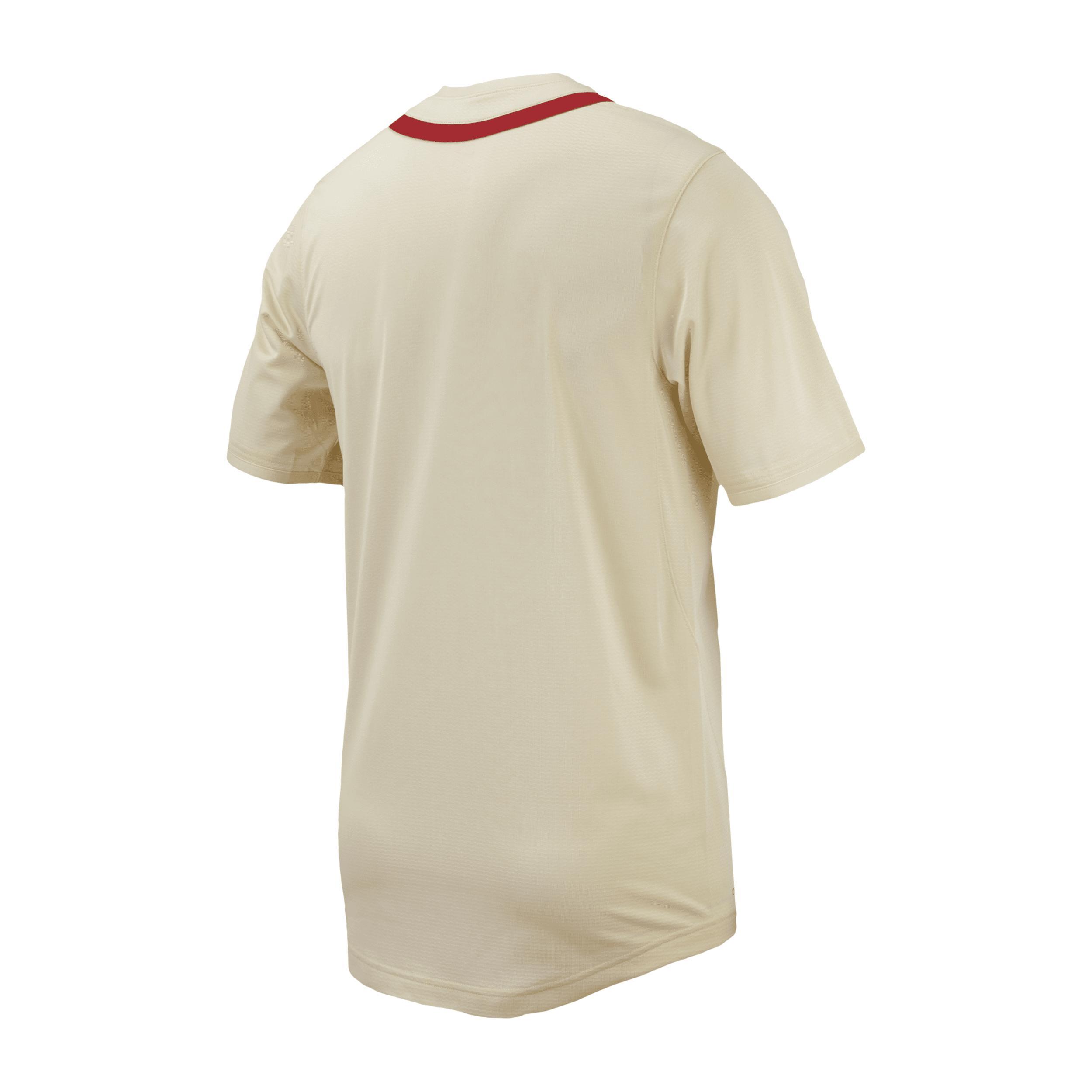 Men's Nike Cream Ohio State Buckeyes Replica Full-Button Baseball Jersey, Size: 3XL, Beige Product Image