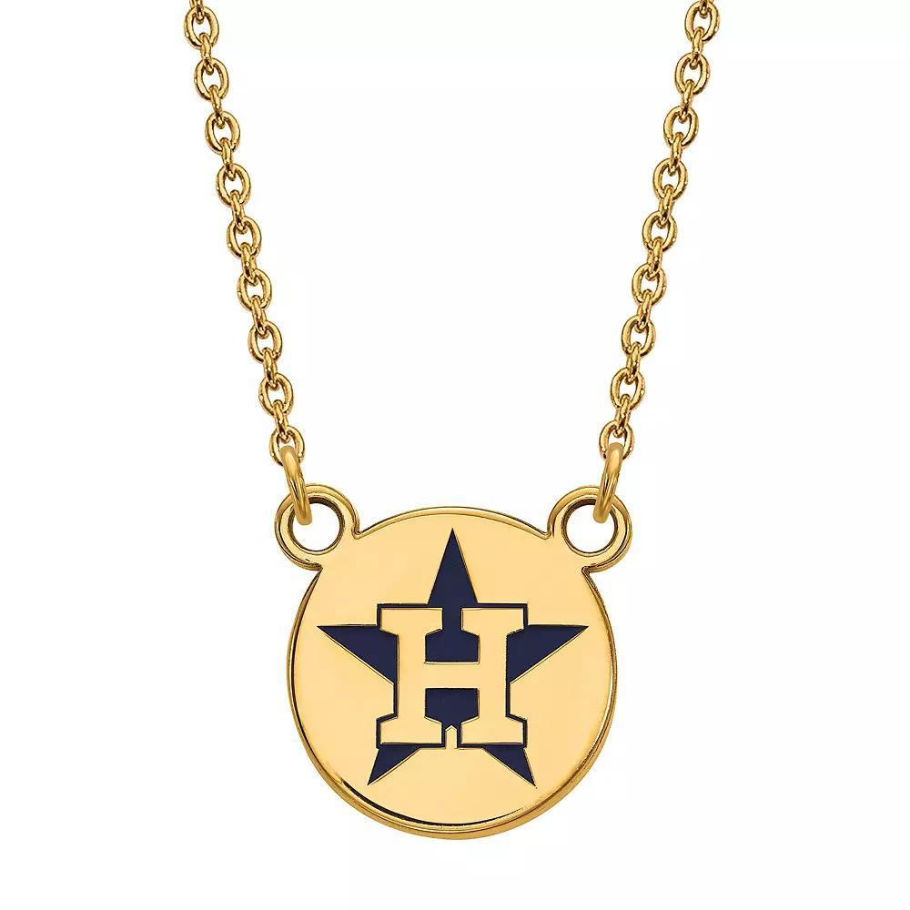 LogoArt Houston Astros Enamel Logo Link Necklace, Women's, Size: 18 mm, 14k Gold Plated Product Image