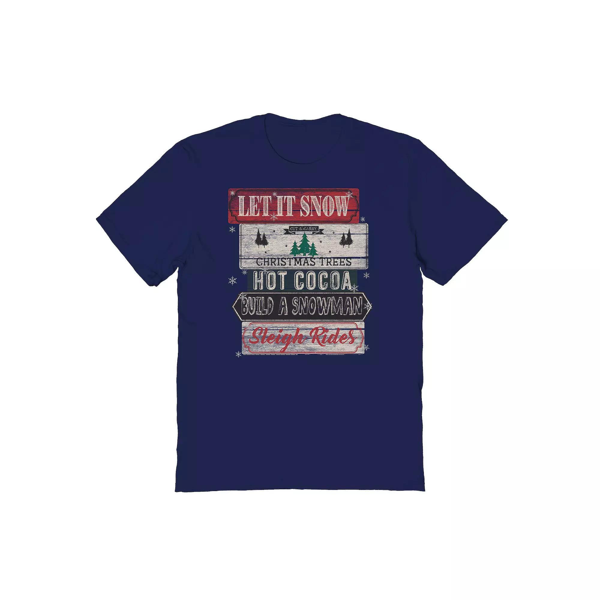 Men's Let it Snow Graphic Tee, Women's, Size: Large, Blue Product Image