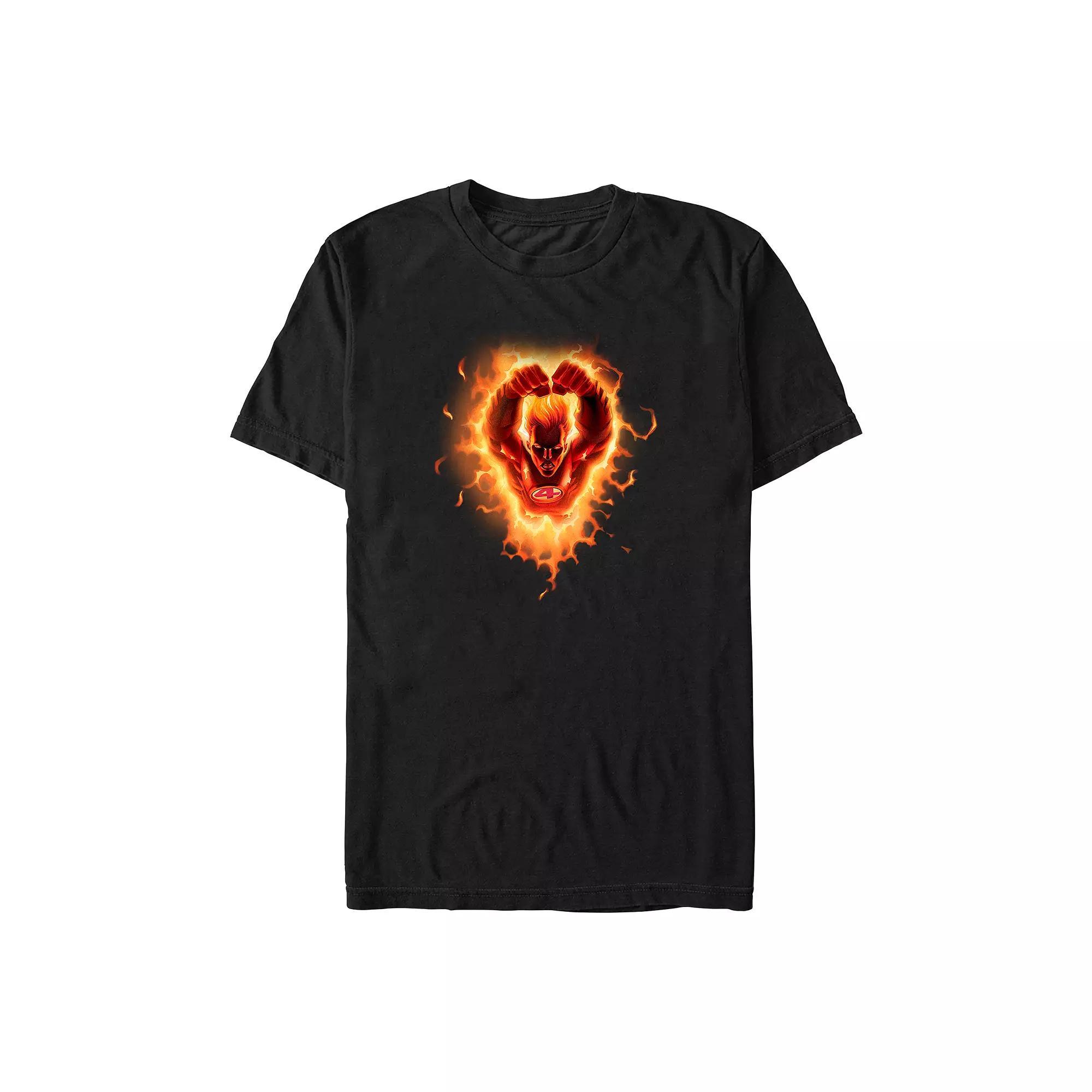 Big & Tall Marvel Fantastic Four Human Torch Poster Graphic Tee, Men's, Size: Large Tall, Black Product Image