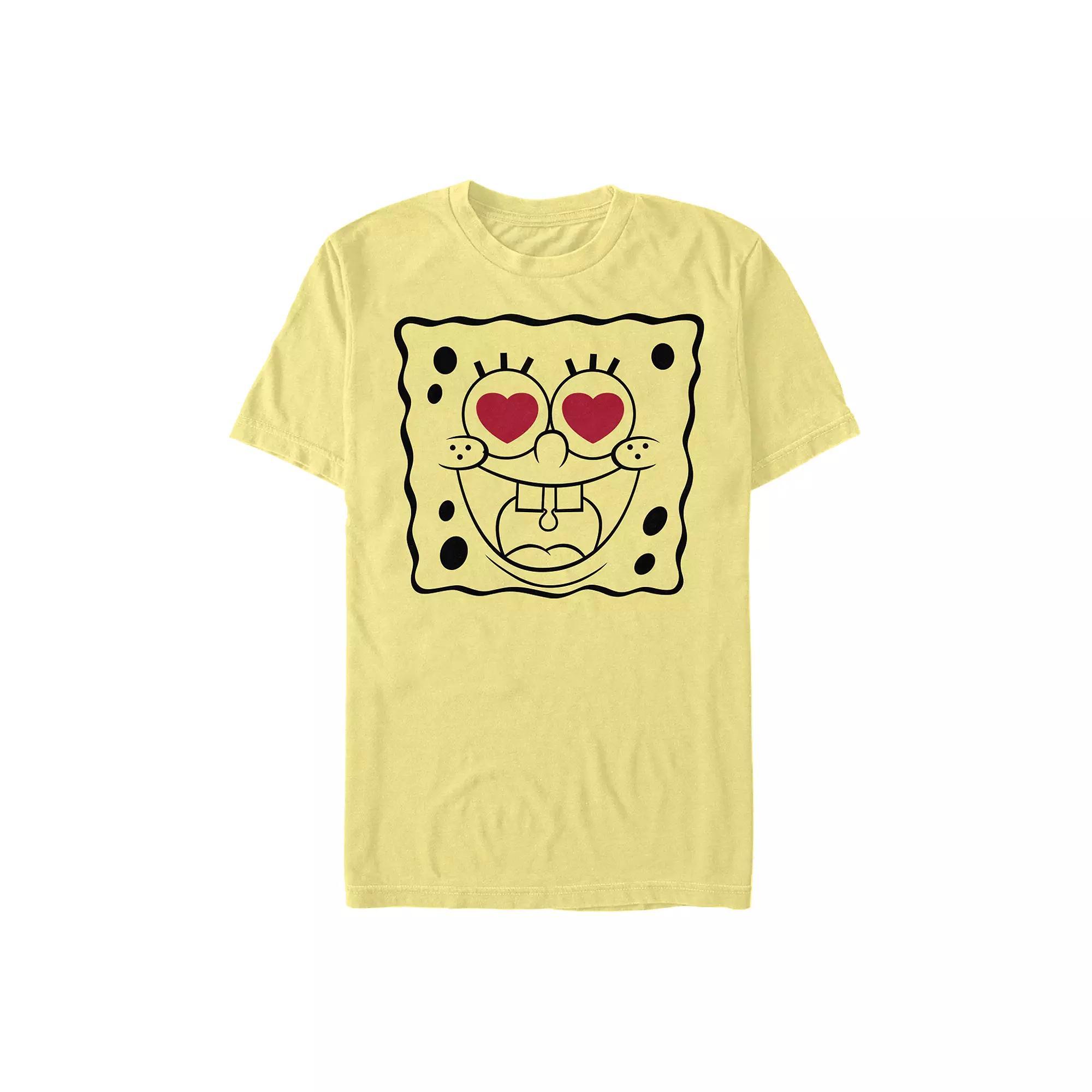 Men's Nickelodeon SpongeBob SquarePants Heart Eyes Line Art Tee, Size: XL, Athletic Grey Product Image