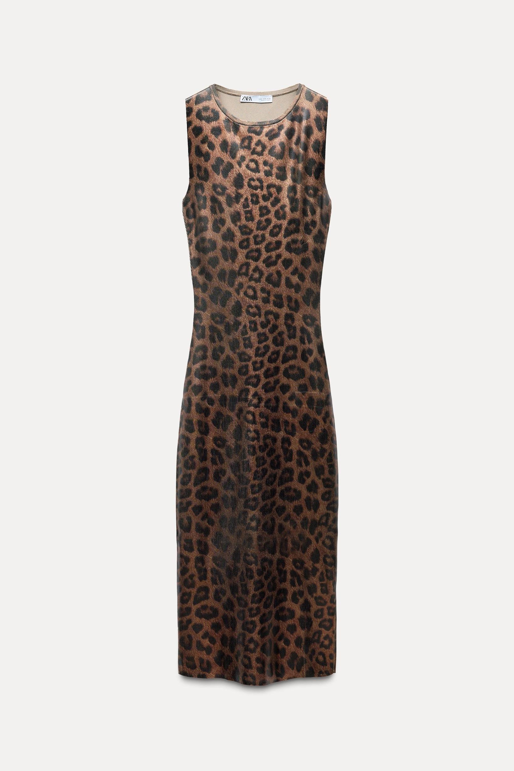 ANIMAL PRINT KNIT FOIL DRESS Product Image