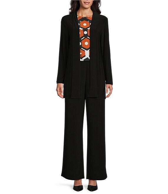 Investments Petite Size Soft Separates Light Honeycomb Border Reversible Scoop to Crew Neck Sleeveless Top Product Image