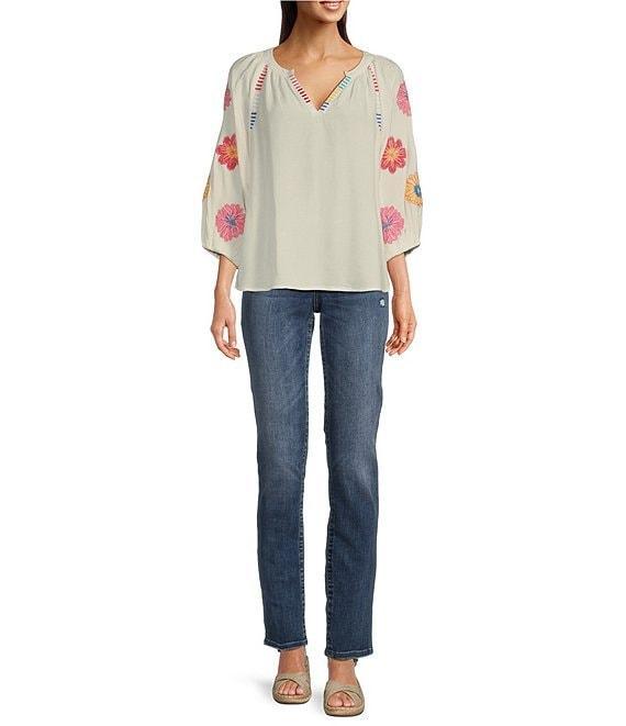 KUT from the Kloth Stevie High Rise Straight Leg Exposed Button Fly Denim Jeans Product Image