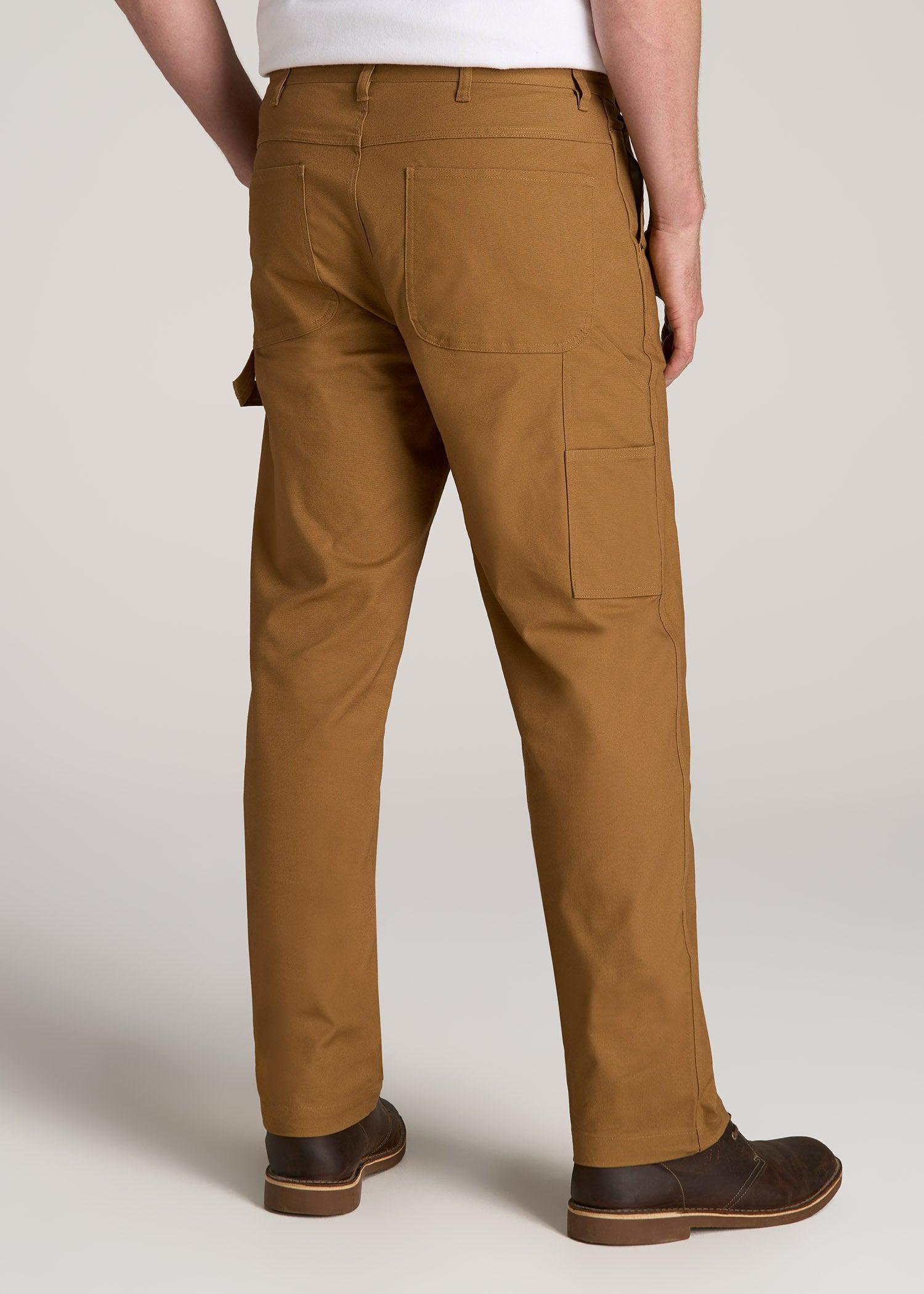 LJ&S Stretch Canvas REGULAR-FIT Carpenter's Pants for Tall Men in Dusty Brown Product Image