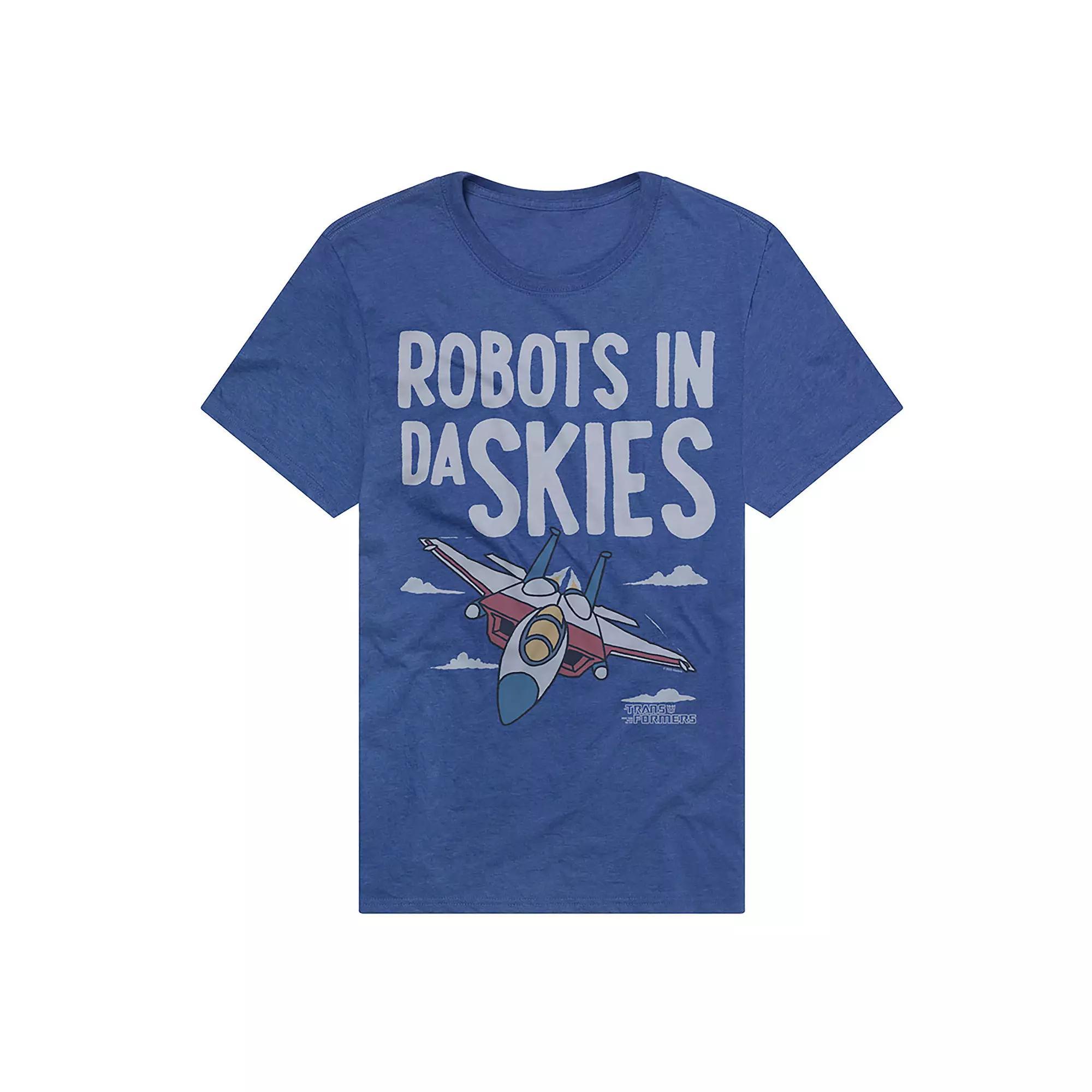 Men's Transformers Robots in Da Skies T-Shirt, Size: Small, Royal Product Image