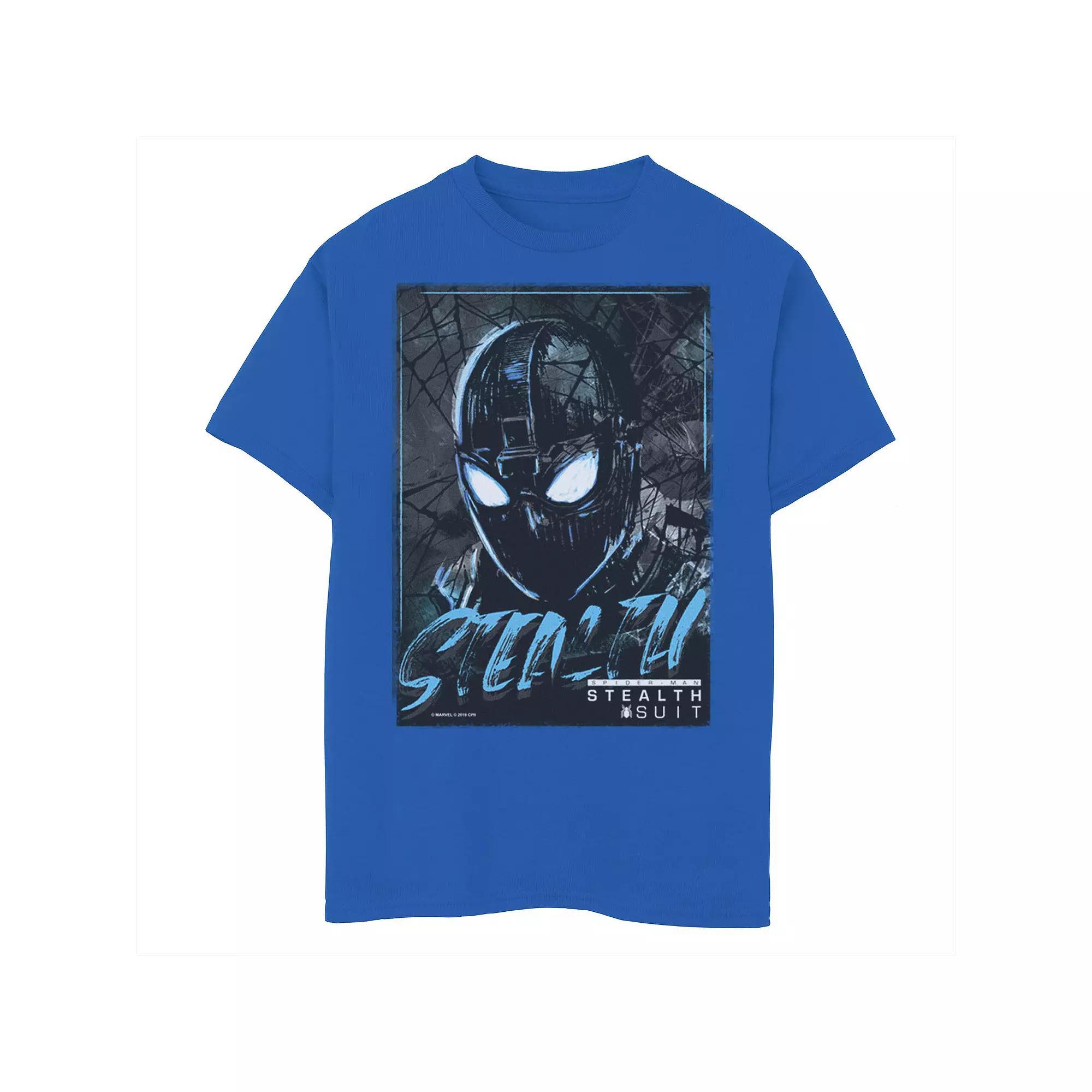 Boys 8-20 Marvel Spider-Man Far From Home Stealth Suit Portrait Poster Graphic Tee, Boy's, Size: Medium, Royal Product Image
