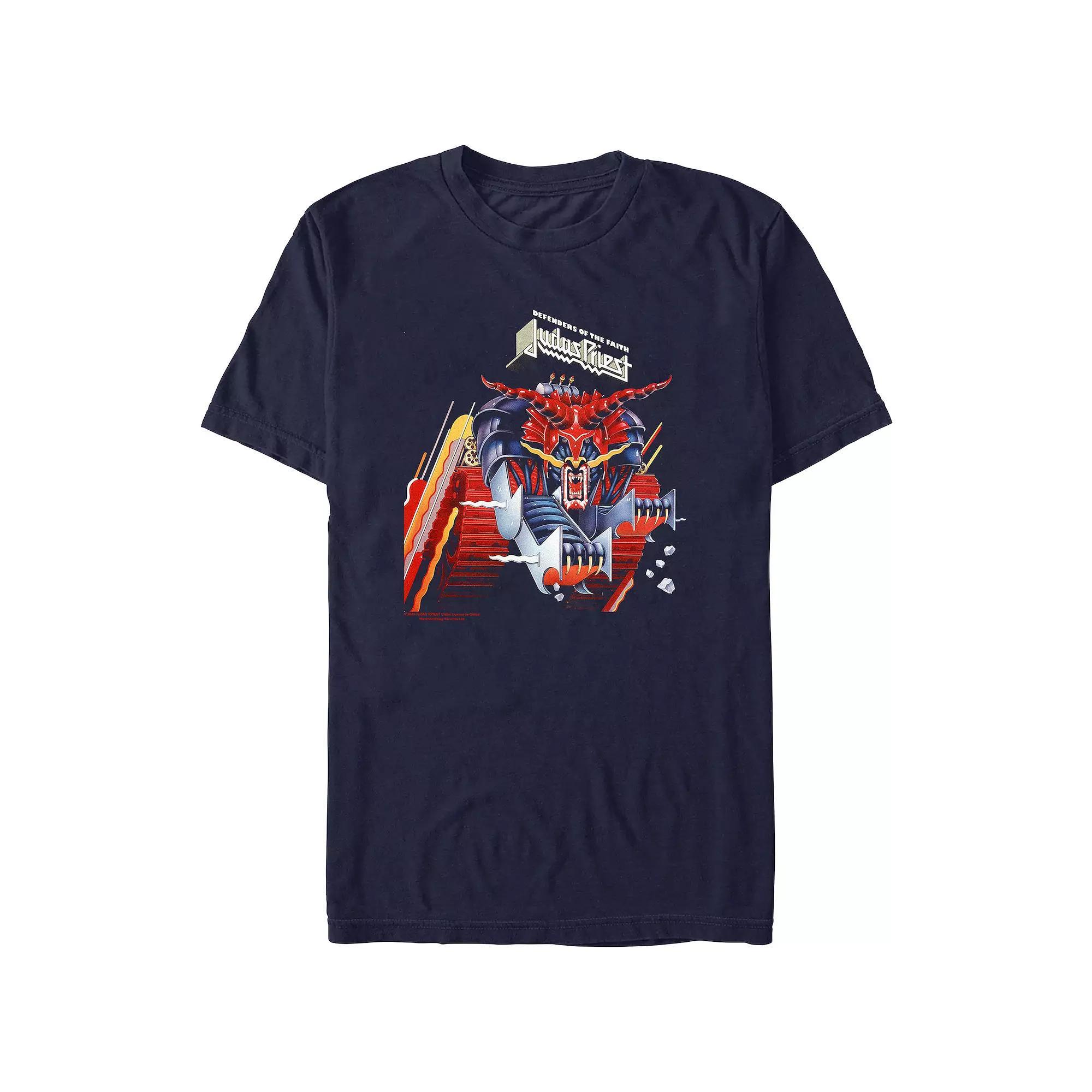 Men's Judas Priest Defenders Of The Fait Graphic Tee, Size: Large, Blue Product Image