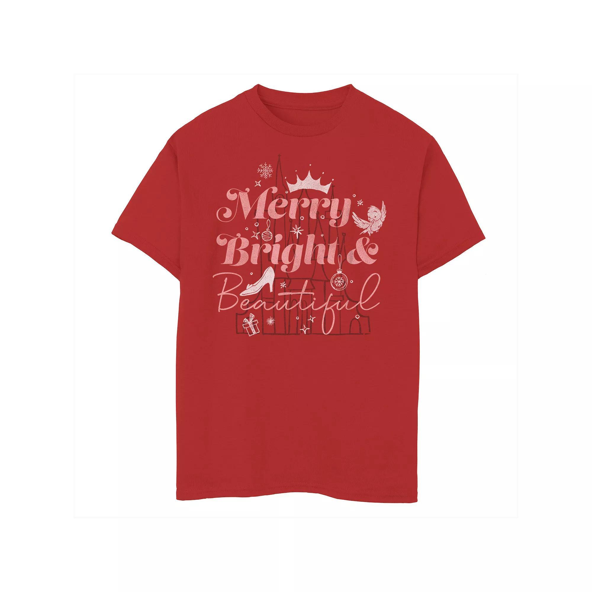 Disney Boys 8-20 Group Shot Christmas Wreath Graphic Tee, Boy's, Size: XL, Red Product Image