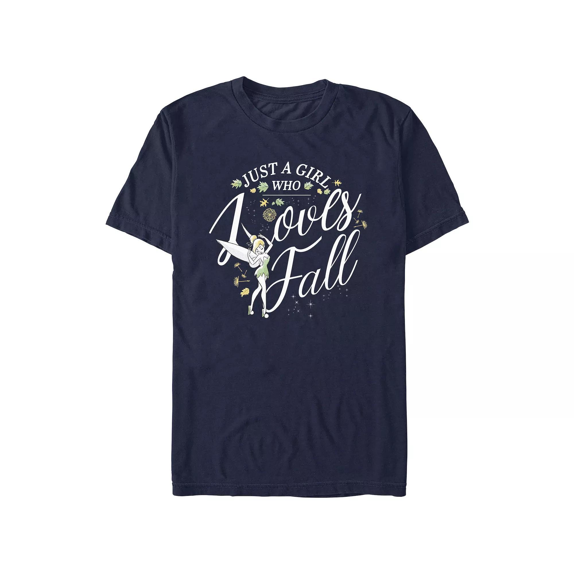 Disney's Peter Pan Tinker Bell A Girl Who Loves Fall Men's Graphic Tee, Size: Large, Blue Product Image