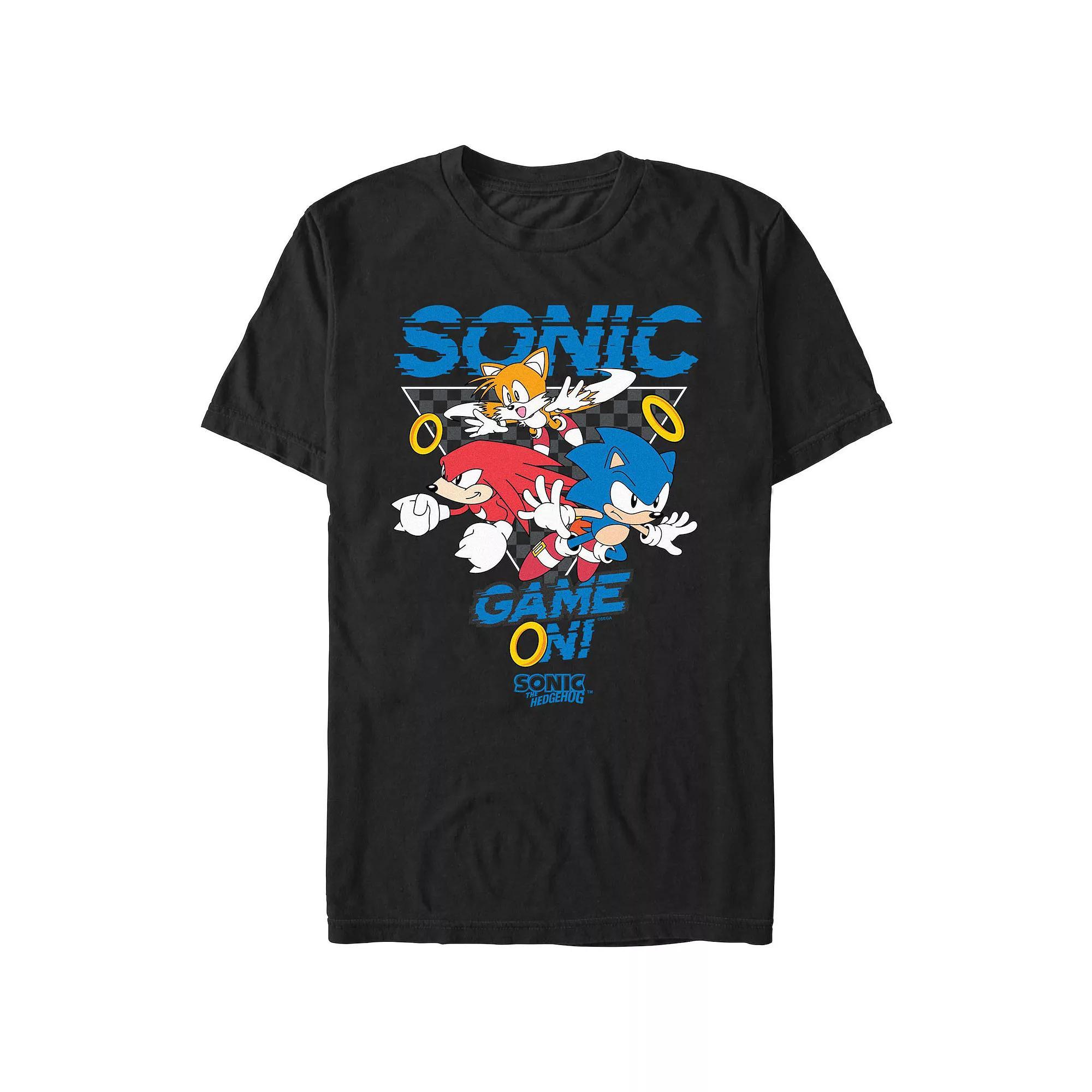 Men's Sonic The Hedgehog Game On Graphic Tee, Size: XL, Black Product Image