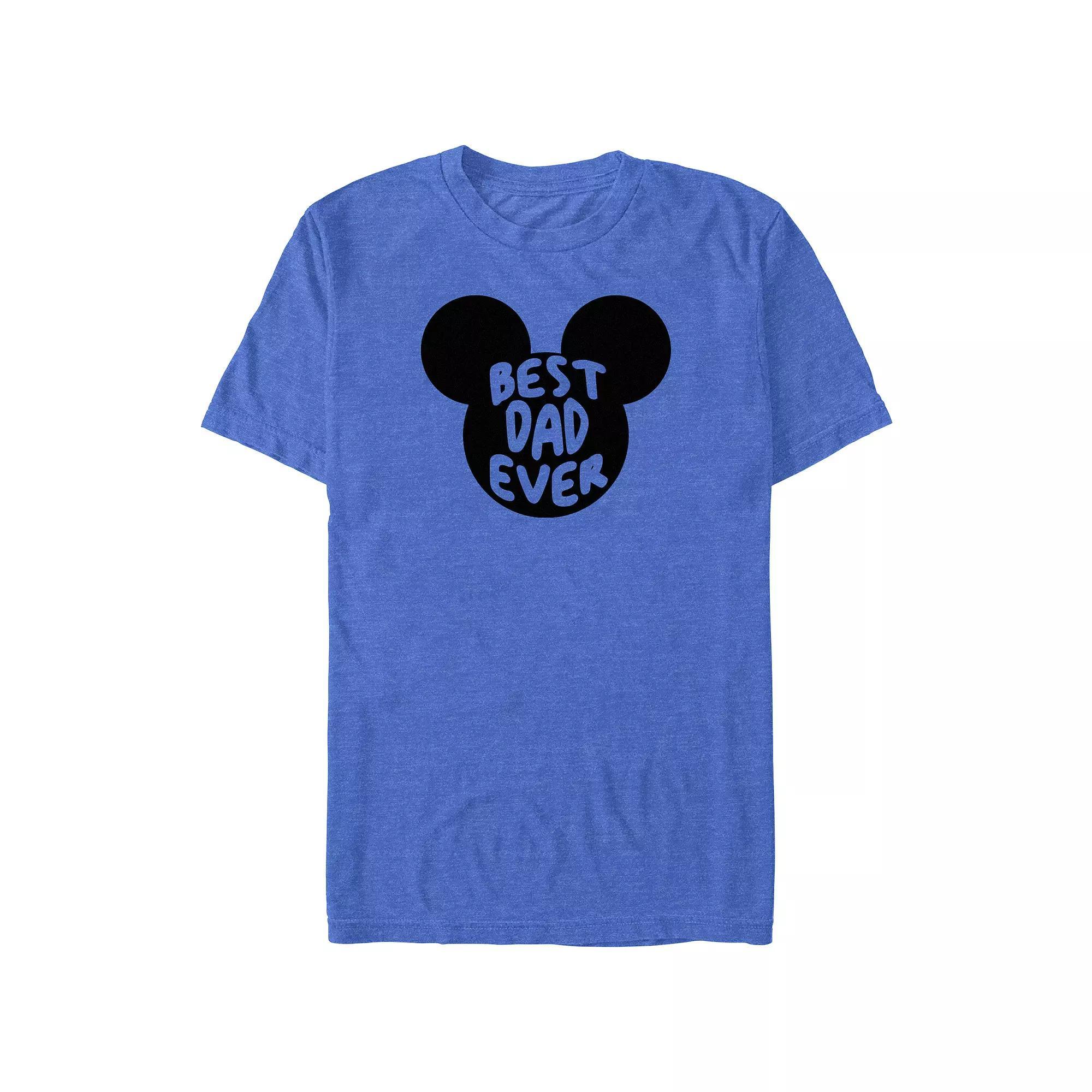 Disney's Mickey Mouse Best Dad Ever Big & Tall Graphic Tee, Men's, Size: 4XL Tall, Royal Grey Product Image