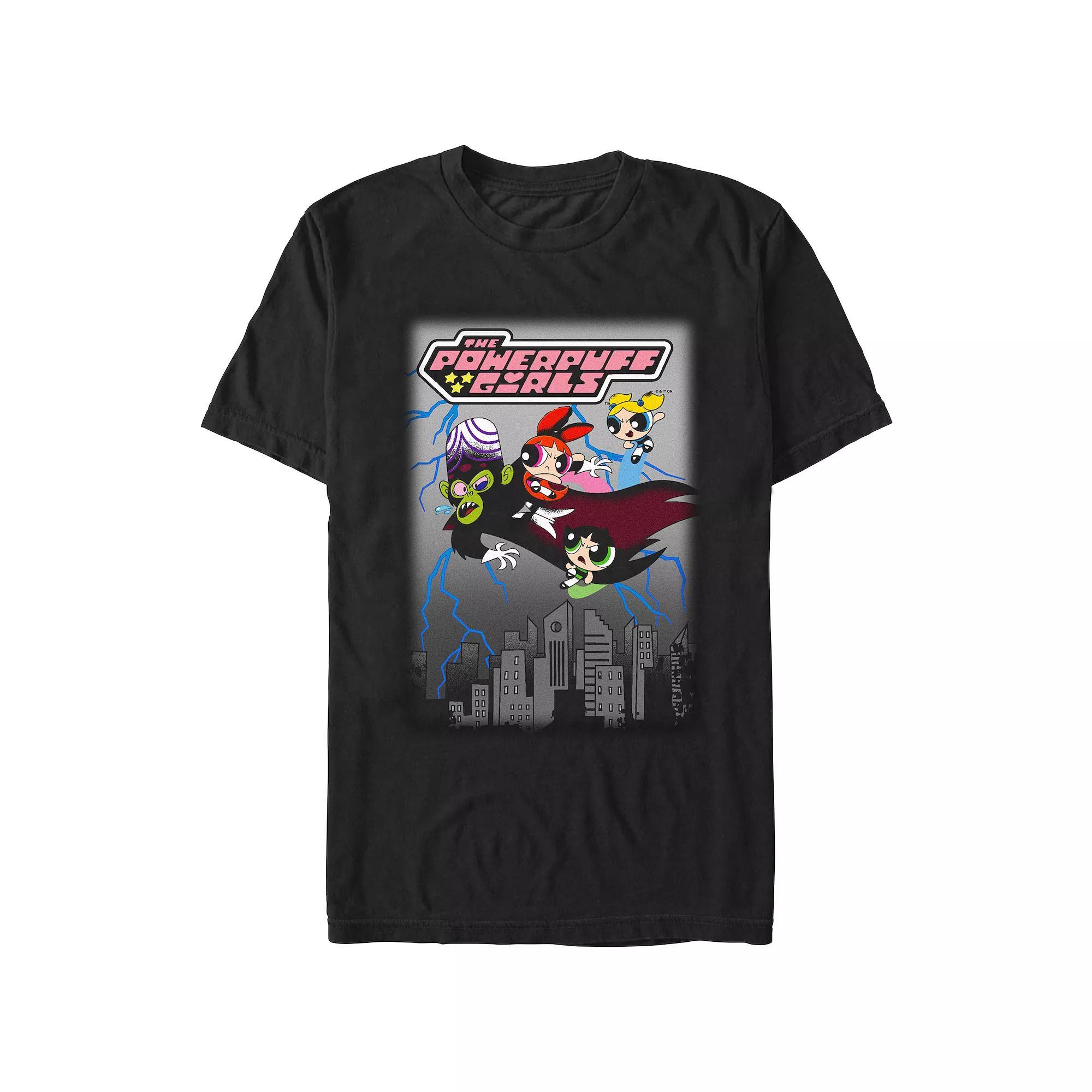 Men's The Powerpuff Girls Defeat Mojo Jojo Graphic Tee, Size: Medium, Black Product Image