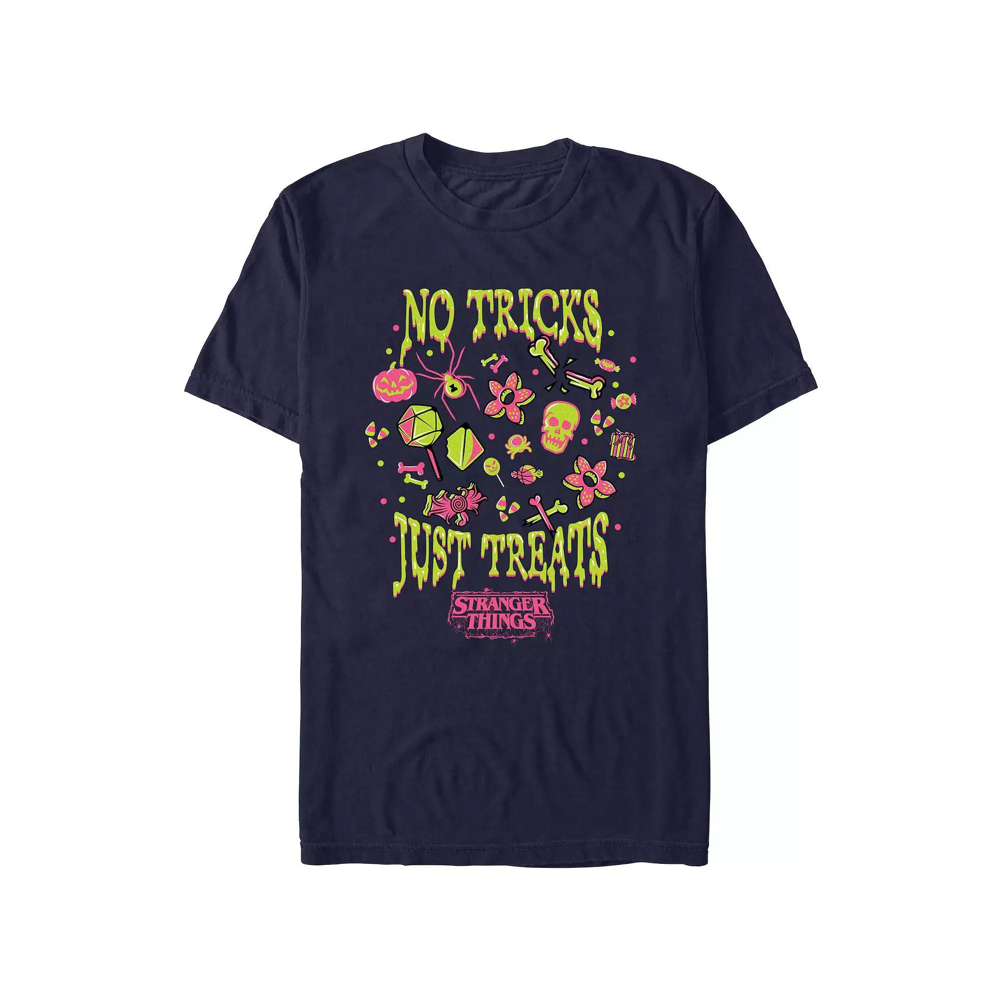 Men's Stranger Things No Tricks Just Treats Graphic Tee, Size: Large, Blue Product Image