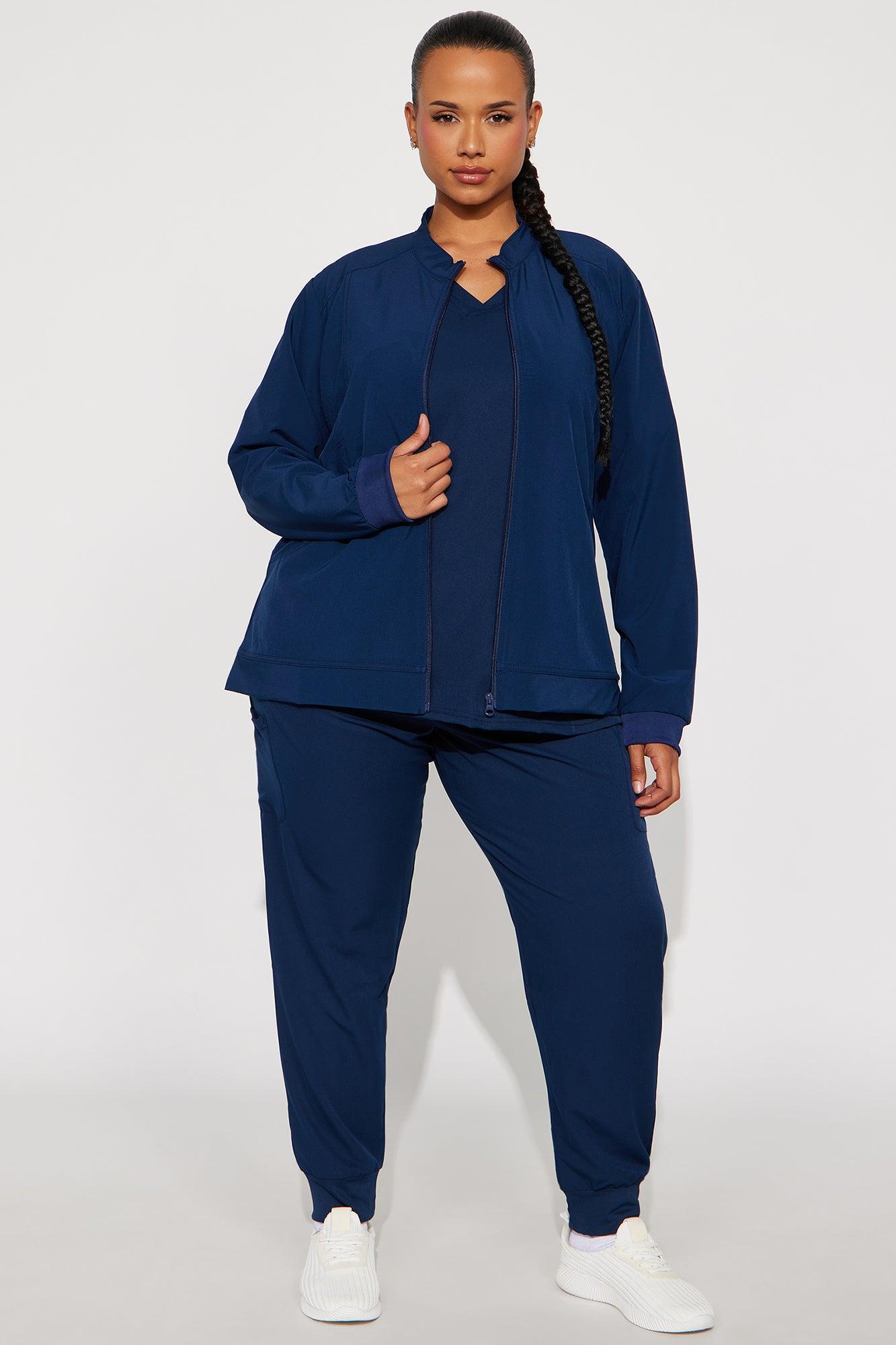 On The Daily Scrub Uniform Zip Up Jacket - Navy Product Image