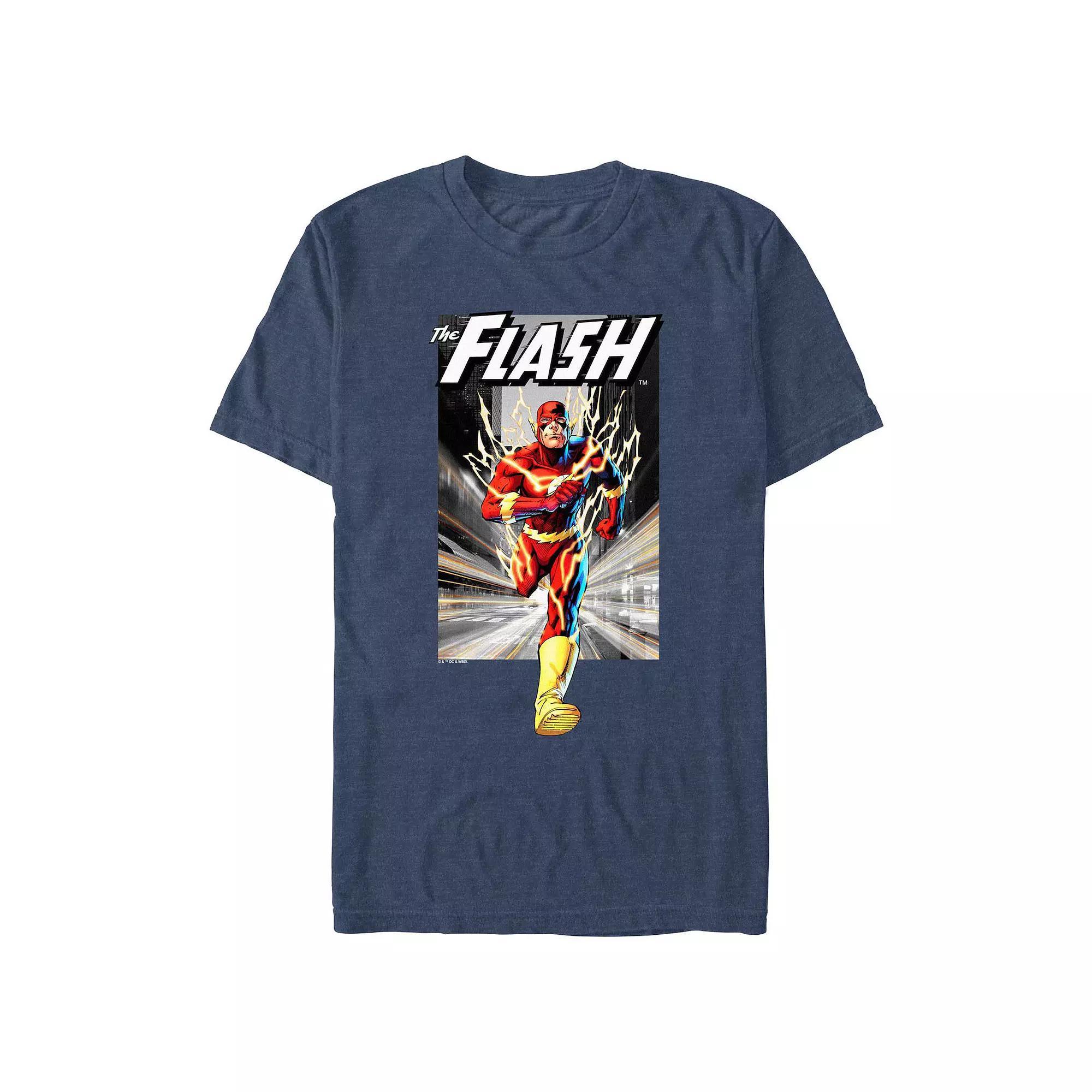 Men's The Flash City Run Poster Graphic Tee, Size: Small, Navy Grey Product Image