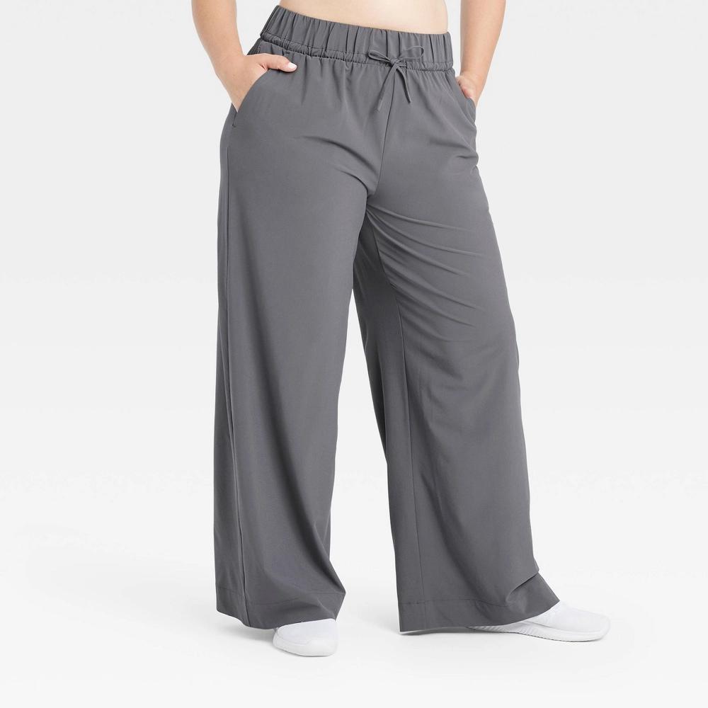 Women's Active Light High-Rise Wide Leg Pants - All In Motion™ Dark Gray XL Product Image