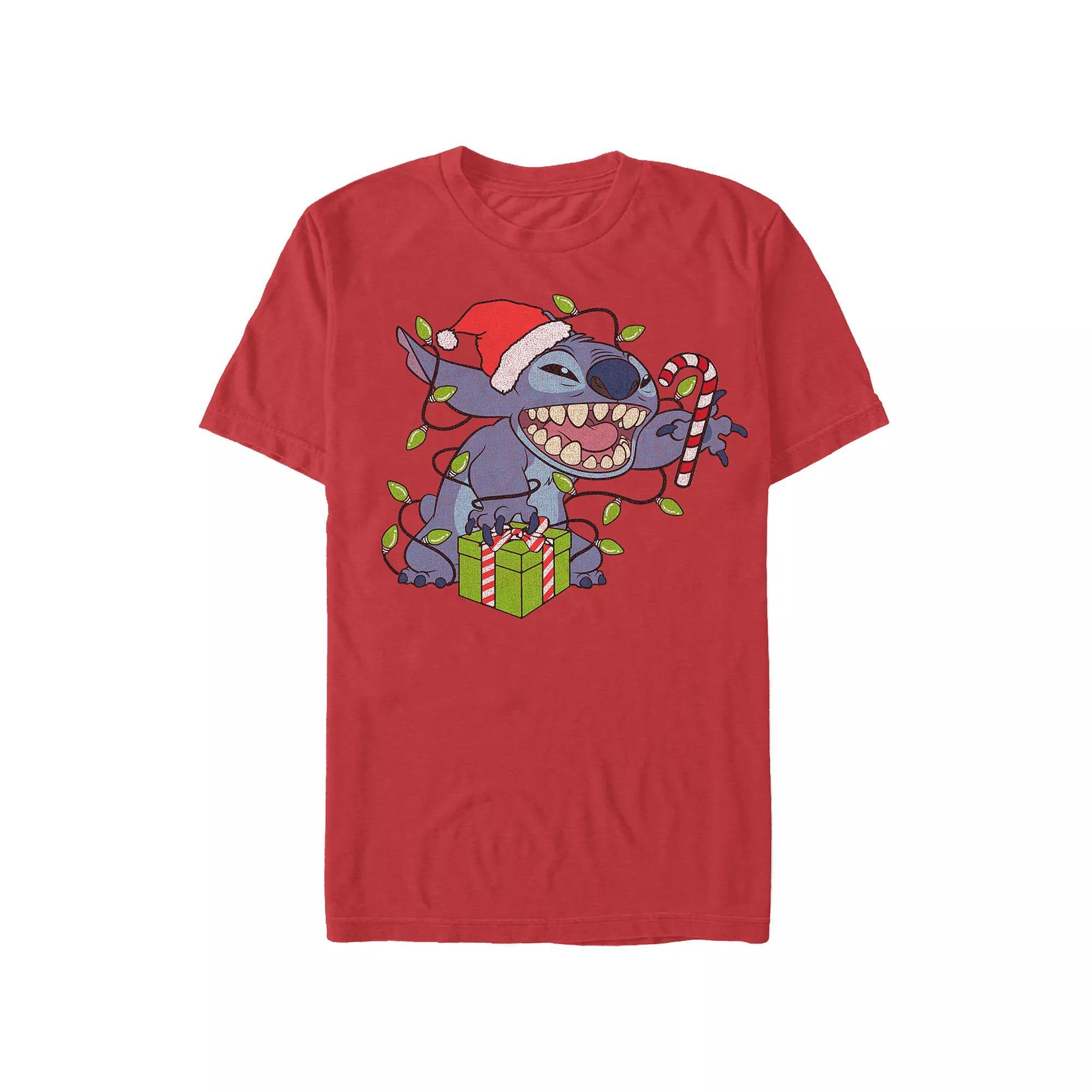 Disney's Lilo & Stitch Merry Stitchmas Men's Graphic Tee, Size: XL, Red Product Image