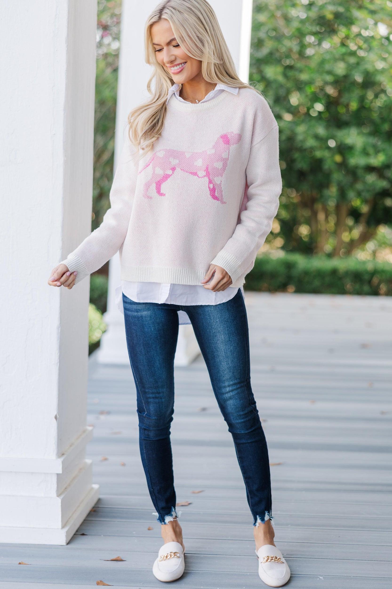 The Devotion Cream Dog Sweater Female Product Image