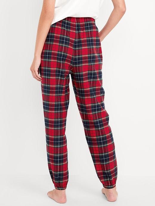 High-Waisted Flannel Pajama Joggers for Women Product Image