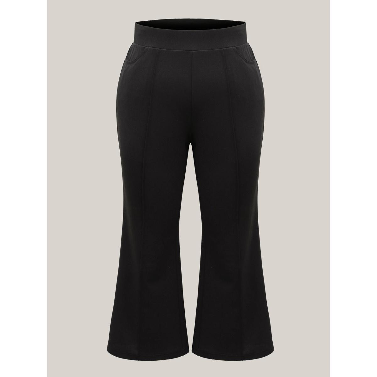 Plus Size Seamed Bootcut Mid-Rise Pants Women Black At the Office Bootcut Mid Rise Work Pants BloomChic 10/M Product Image