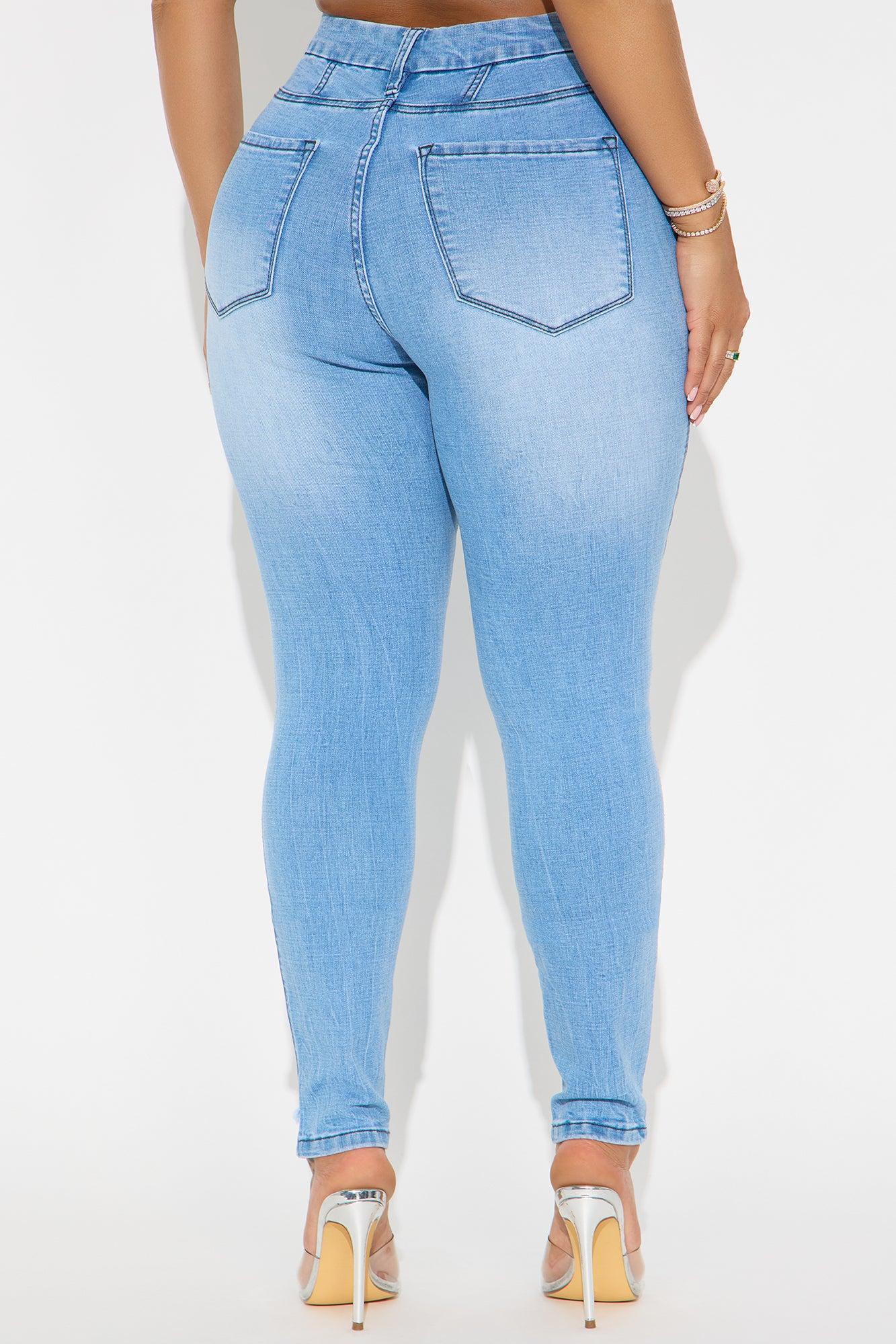 Long Story Short Sculpting Stretch Skinny Jeans - Light Wash Product Image