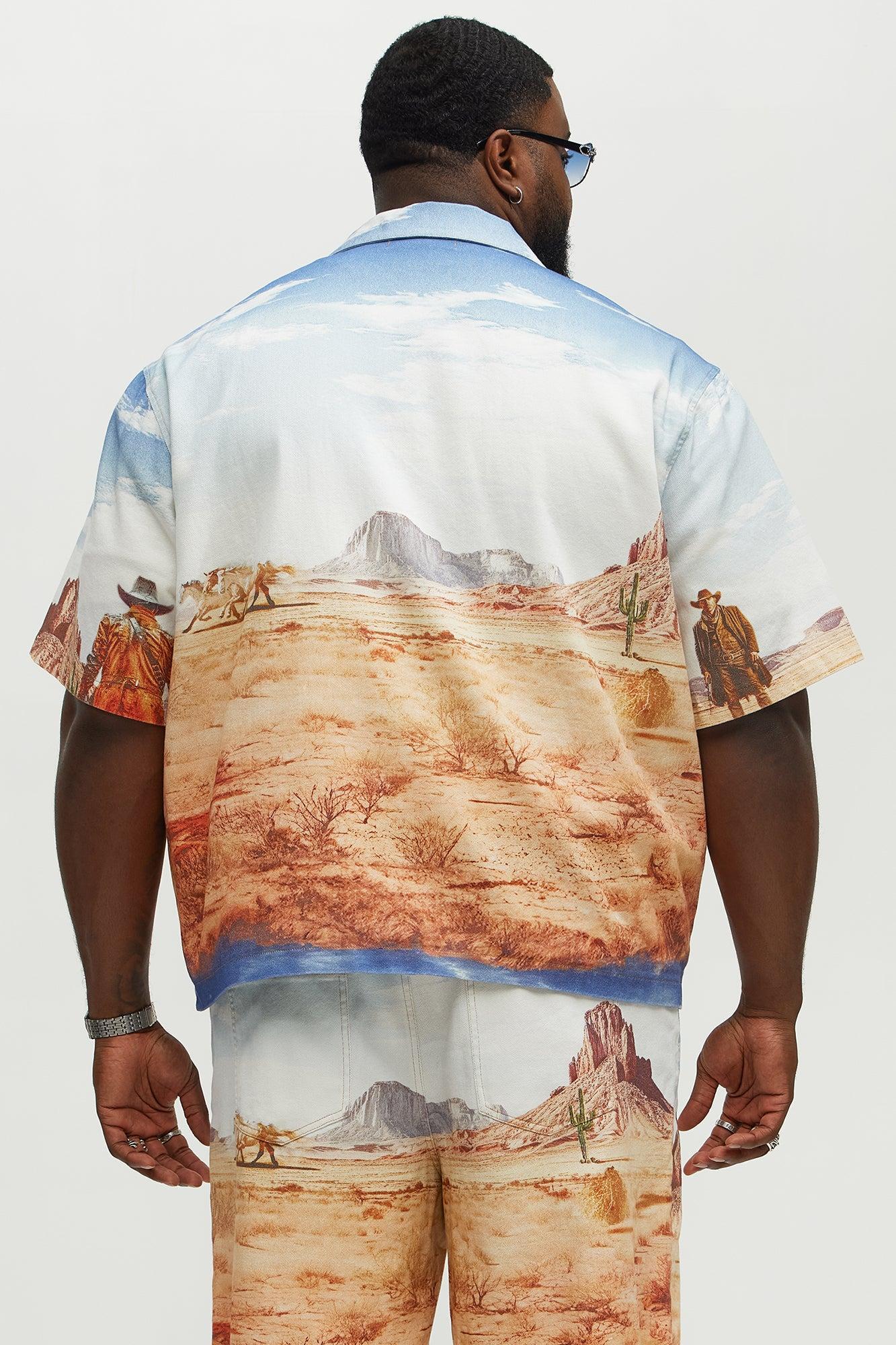Stand Off Boxy Cuban Collar Shirt - Multi Color Product Image