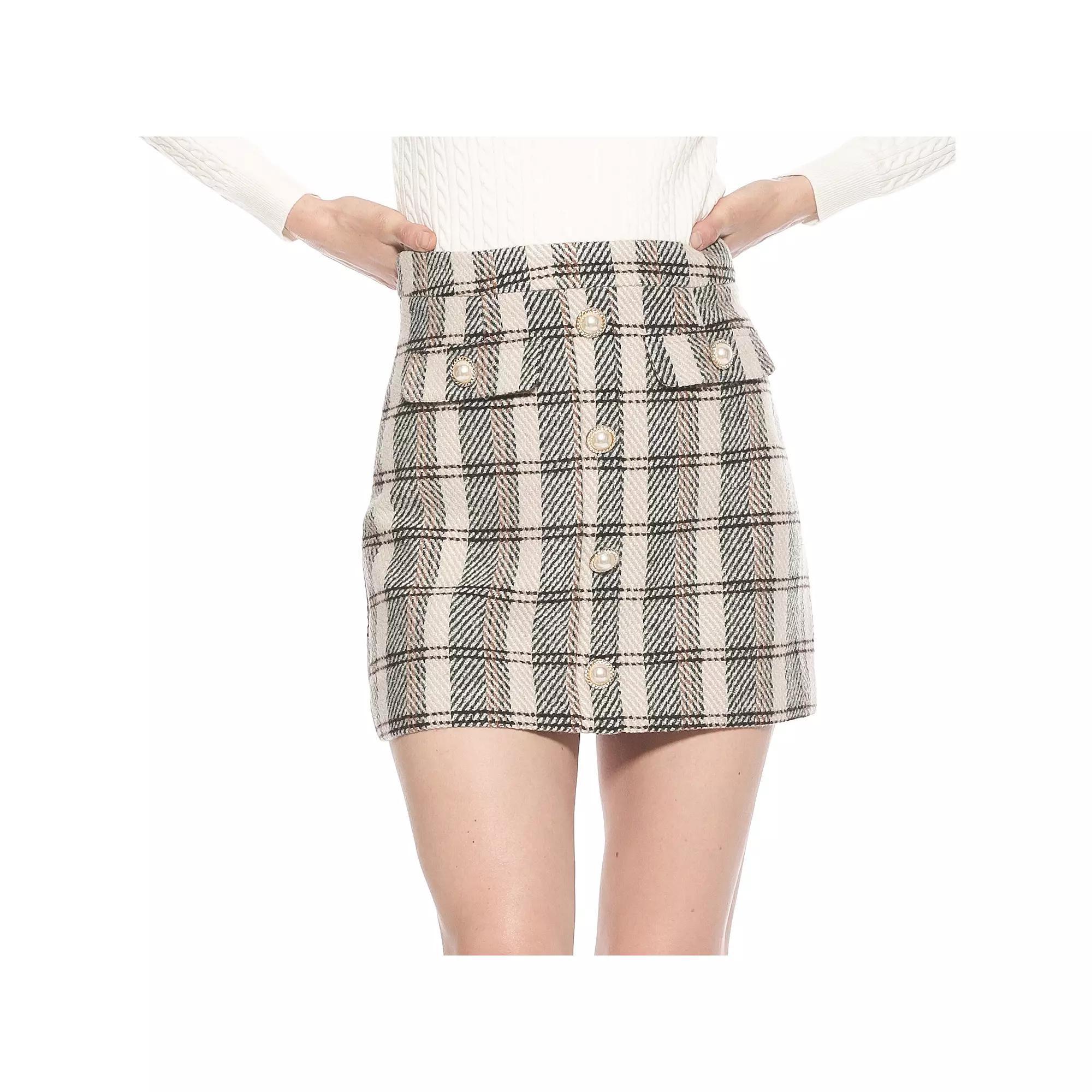 Women's ALEXIA ADMOR Wrenley Classic Tweed Mini Skirt, Size: 10, Pink Product Image