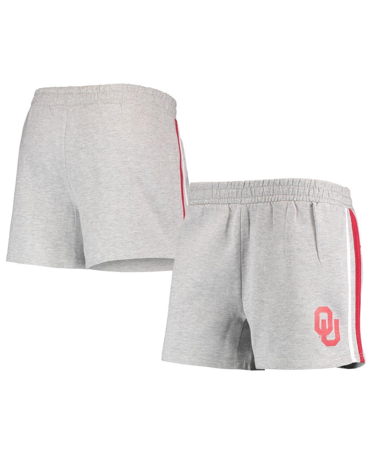 Women's Heathered Gray Oklahoma Sooners Plus Size 2-Stripes Shorts, Size: 2XL, Grey Product Image