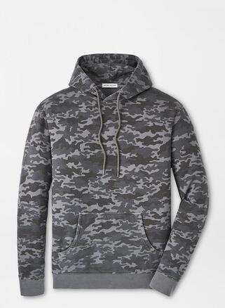 Peter Millar Mens Lava Wash Printed Hoodie | Color: Gale Grey | Size: XL Product Image