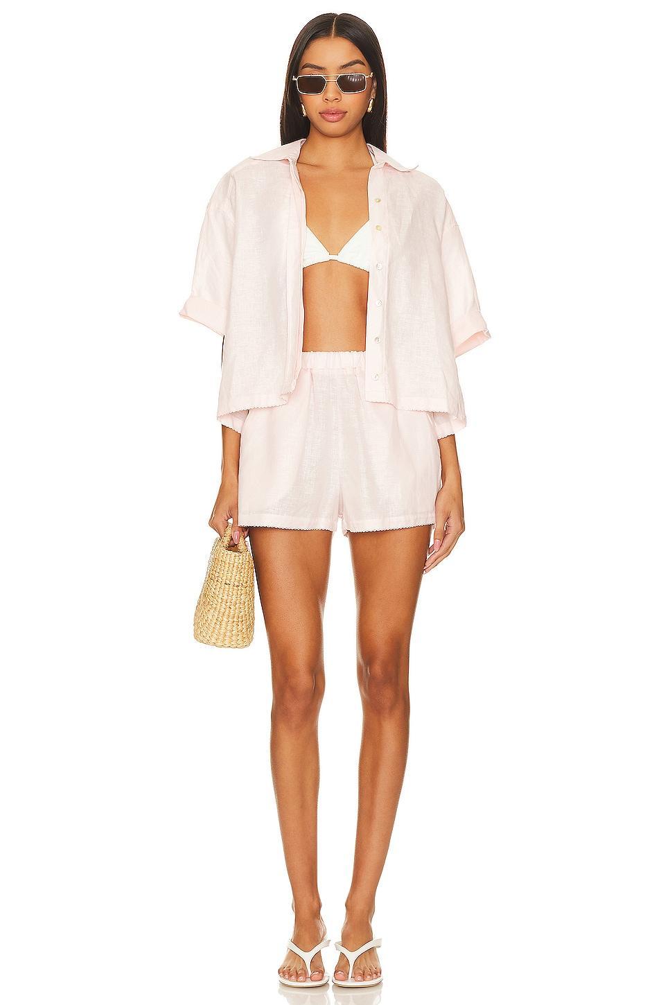 Scalloped Linen Top PQ Product Image