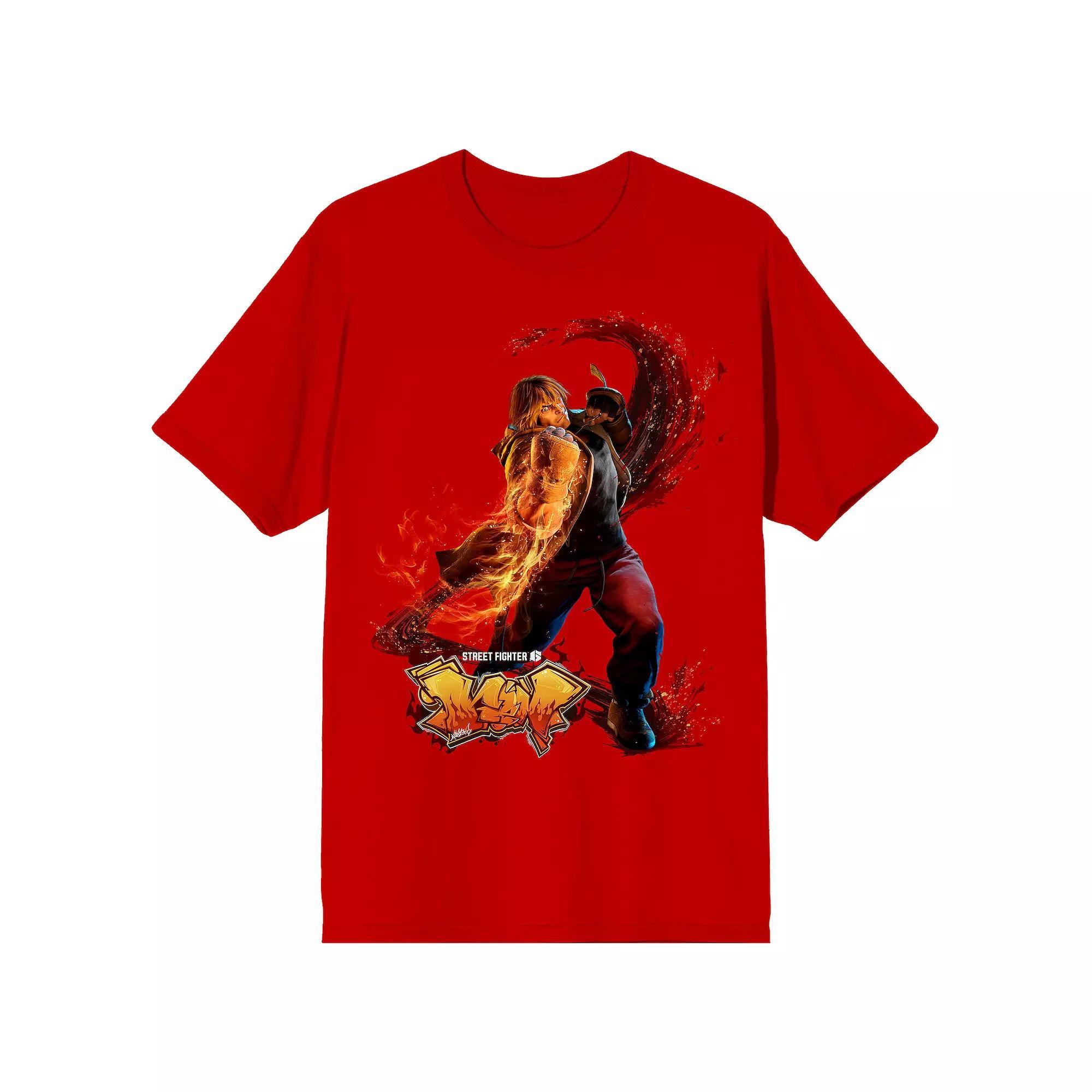 Men's Street Fighter VI Ken Tee, Size: Medium, Red Product Image