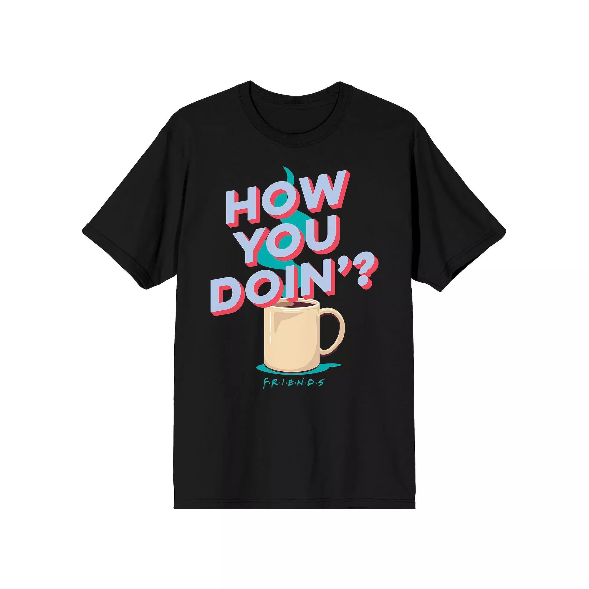 Men's Friends How You Doin Tee, Size: Small, Black Product Image
