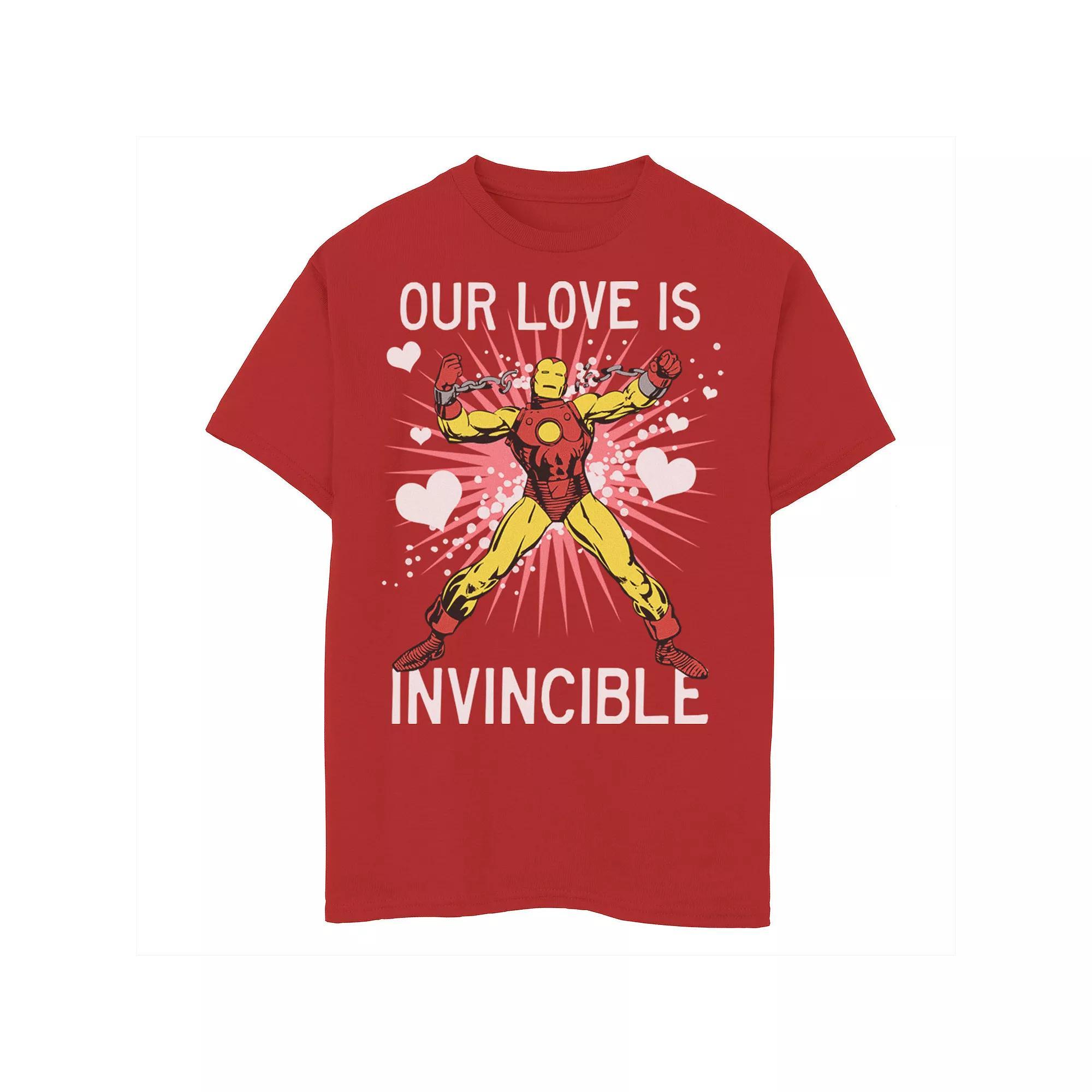 Boys 8-20 Marvel Iron Man Our Love Is Invincible Tee, Boy's, Size: Large, Red Product Image