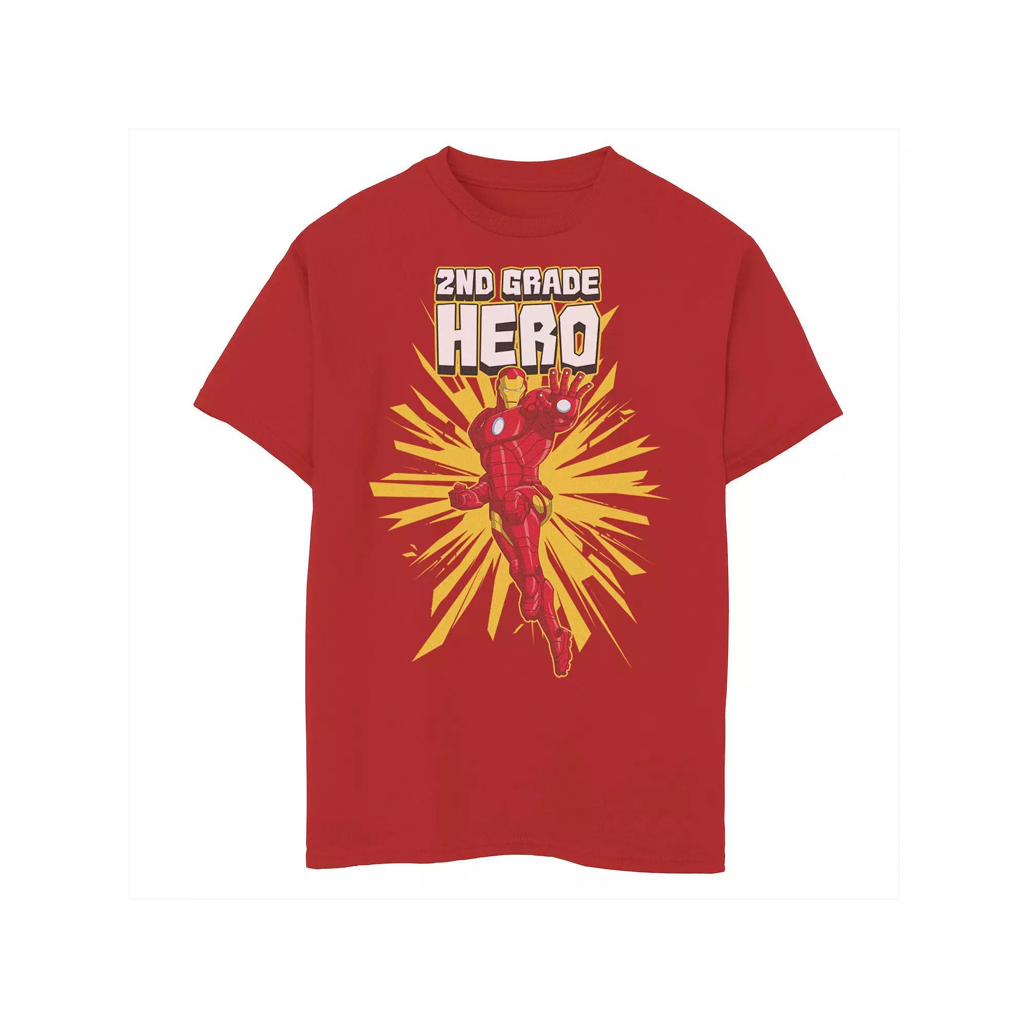 Boys 8-20 Marvel Iron Man 2nd Grade Hero School Text Graphic Tee, Boy's, Size: XS, Red Product Image
