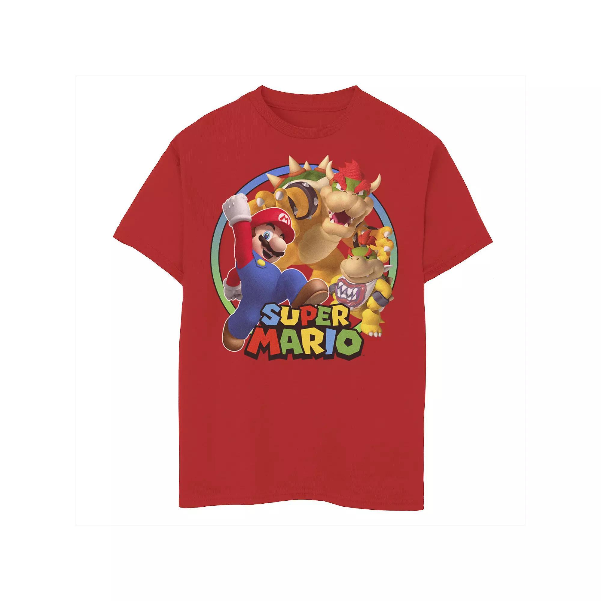 Boys 8-20 Super Mario Bros. I Mustache You For All Your Presents Graphic Tee, Boy's, Size: XL, Red Product Image