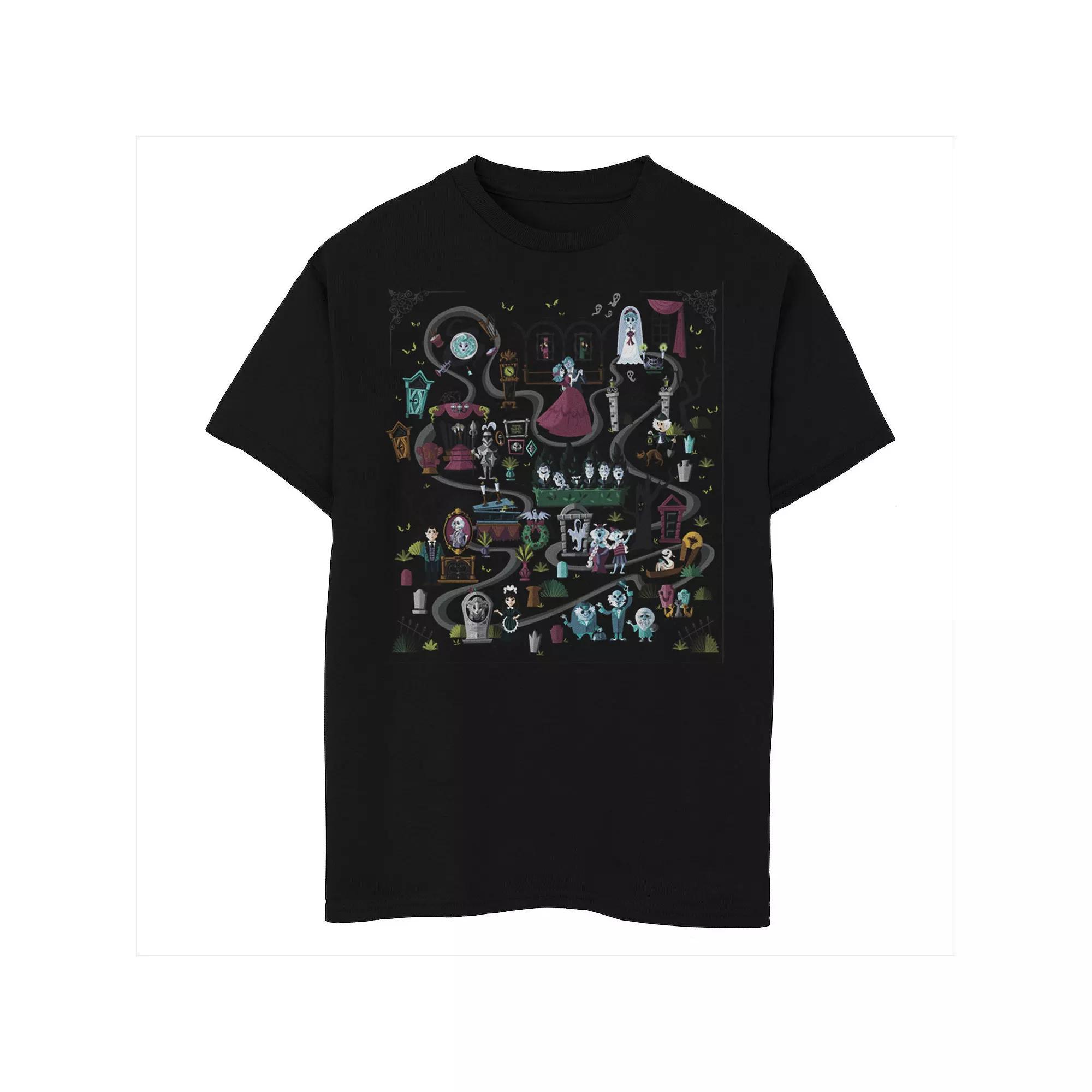 Disney Boys 8-20 Group Shot Christmas Wreath Graphic Tee, Boy's, Size: XL, Red Product Image
