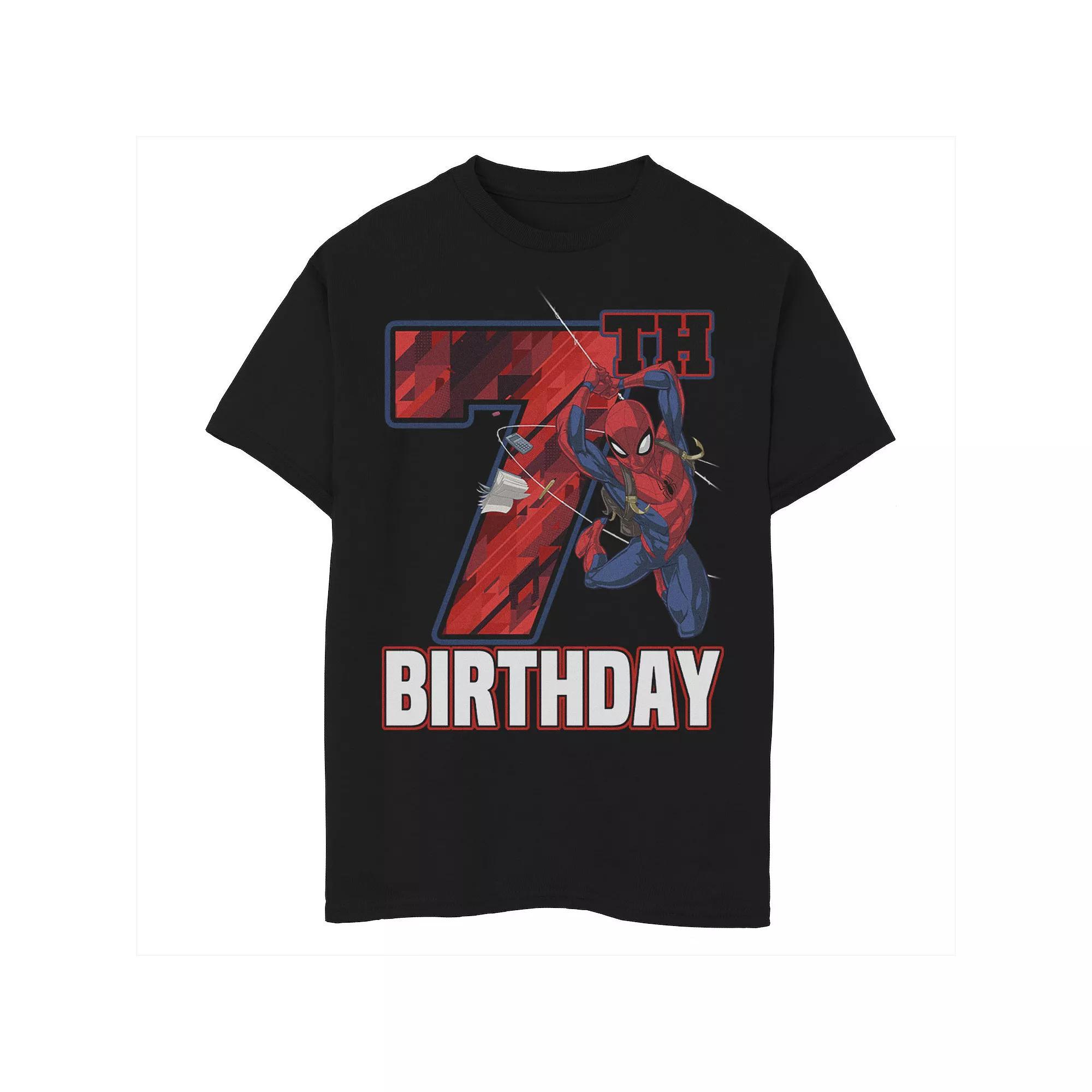 Boys 8-20 Marvel Spider-Man Web Swing 7th Birthday Graphic Tee, Boy's, Size: Small, Black Product Image