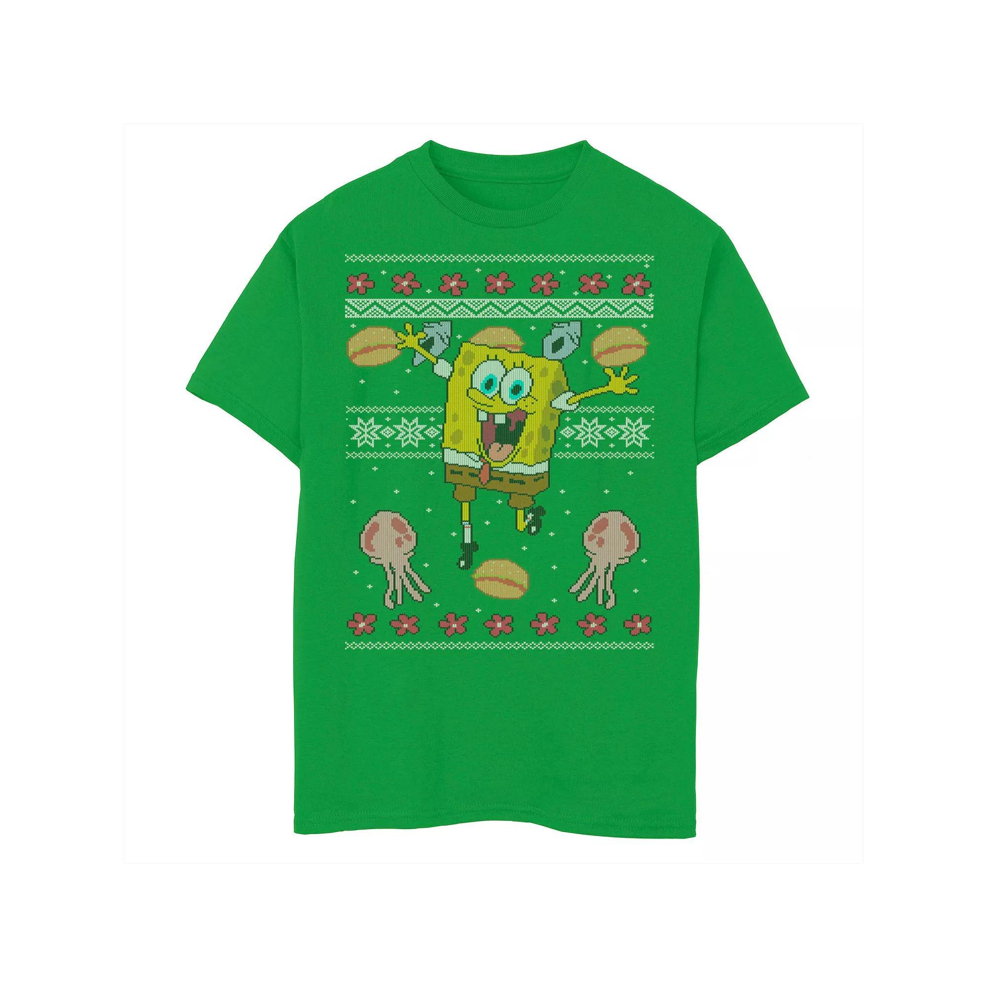 Men's Nickelodeon SpongeBob SquarePants Jellyfish Christmas Tee, Size: XL, Kelly Grey Product Image