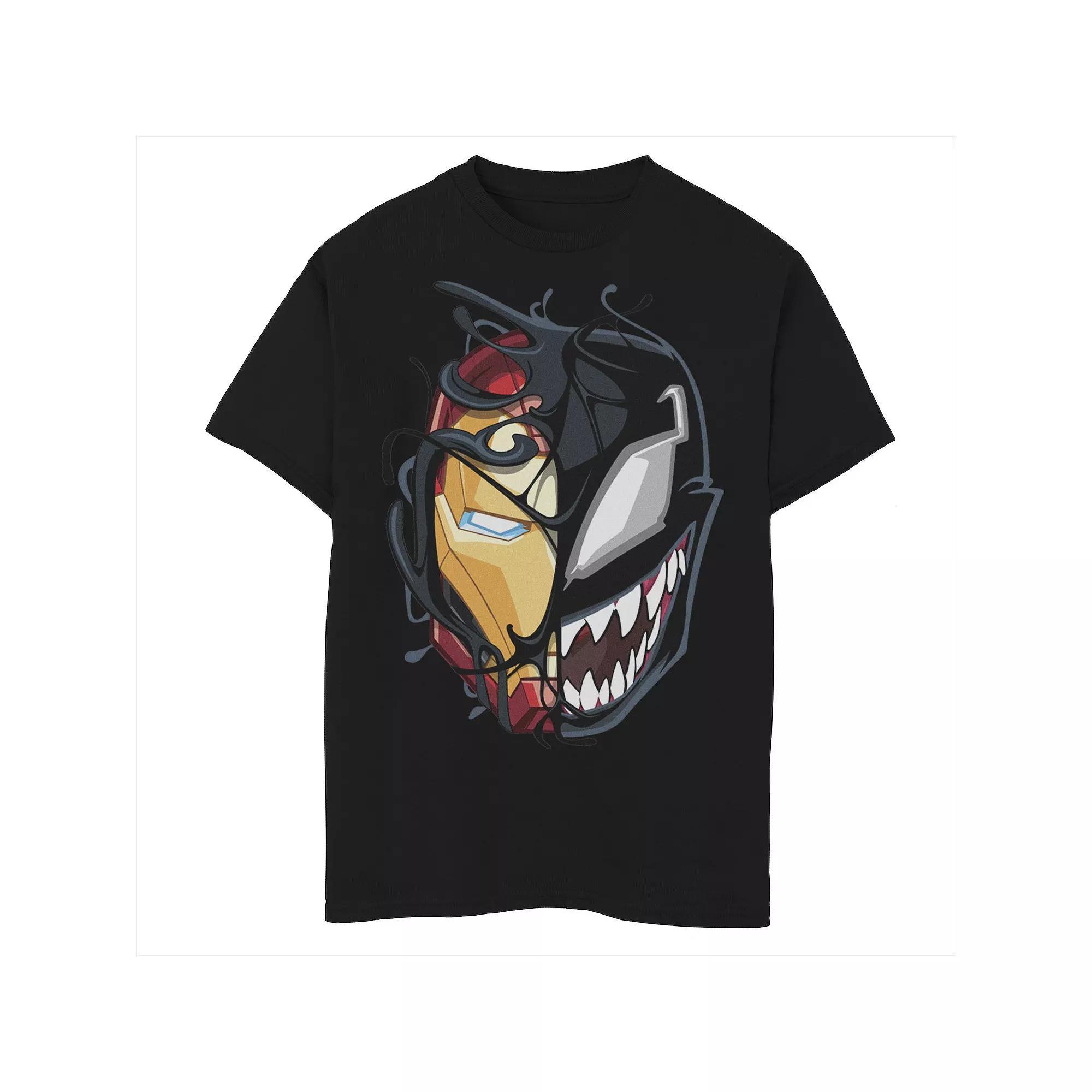 Boys 8-20 Marvel Iron Man Venom Split Face Graphic Tee, Boy's, Size: XL, Black Product Image