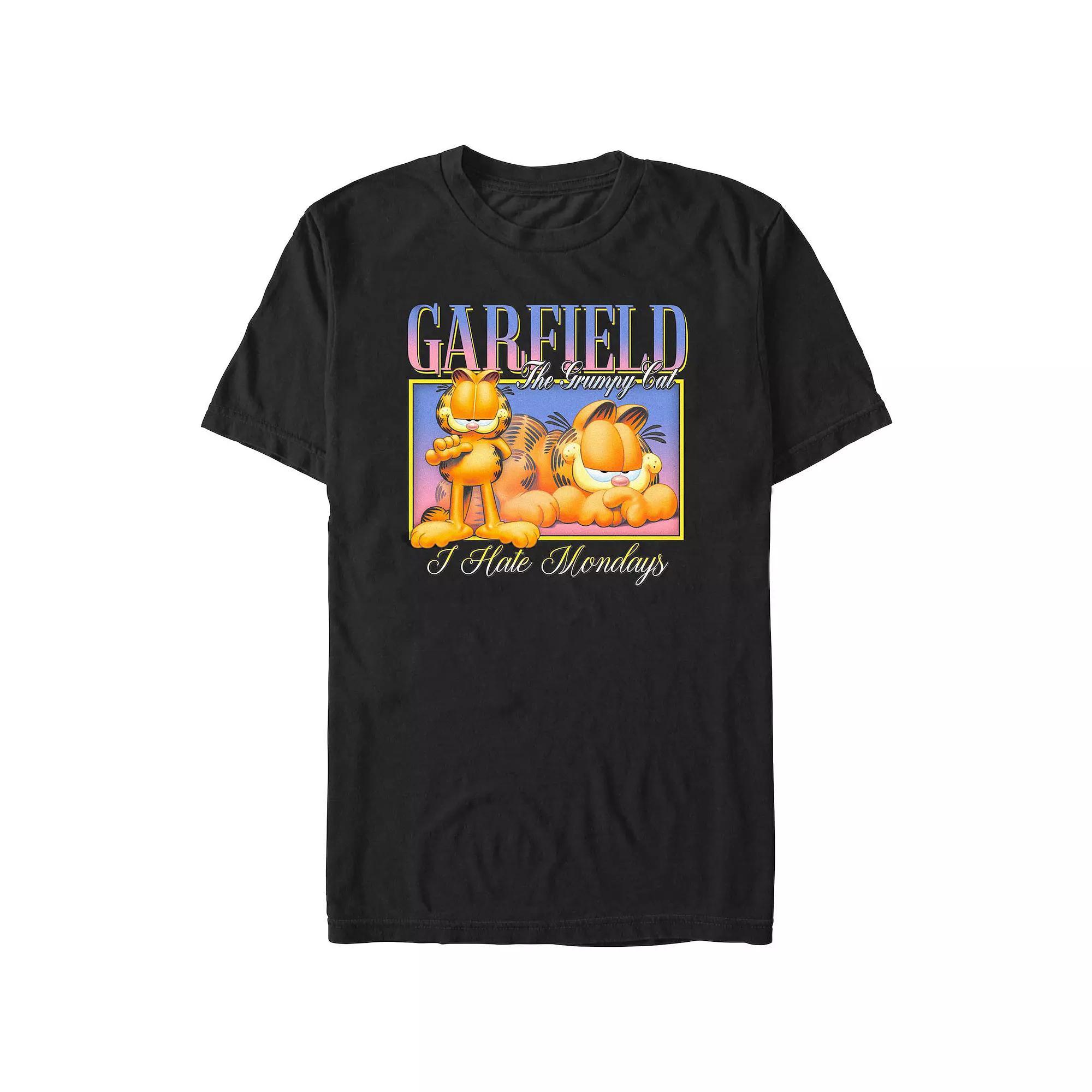 Men's Garfield The Grumpy Cat Portrait Graphic Tee, Size: XL, Black Product Image