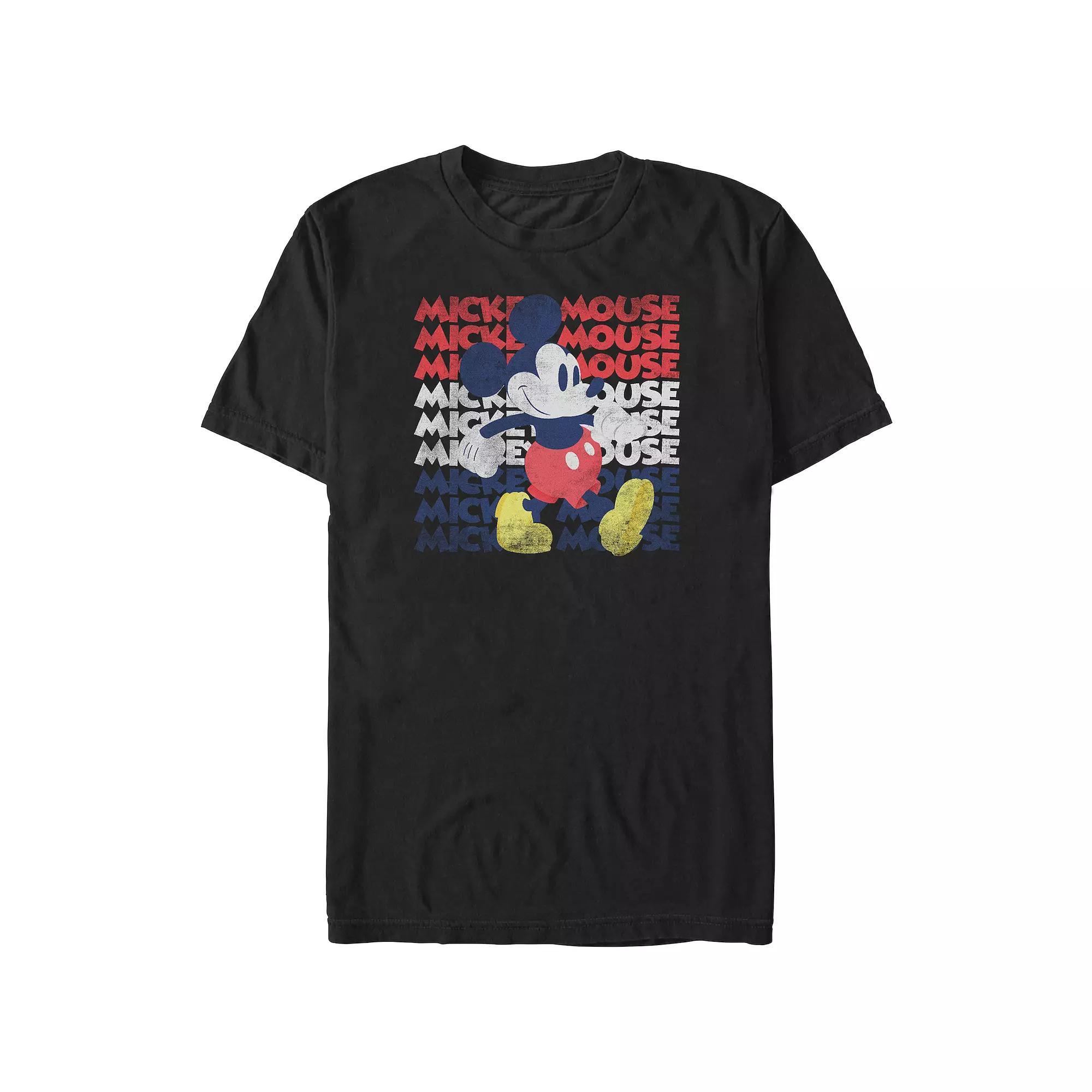 Disney's Mickey Mouse Red White And Blue Big & Tall Graphic Tee, Men's, Size: 4XB, Black Product Image