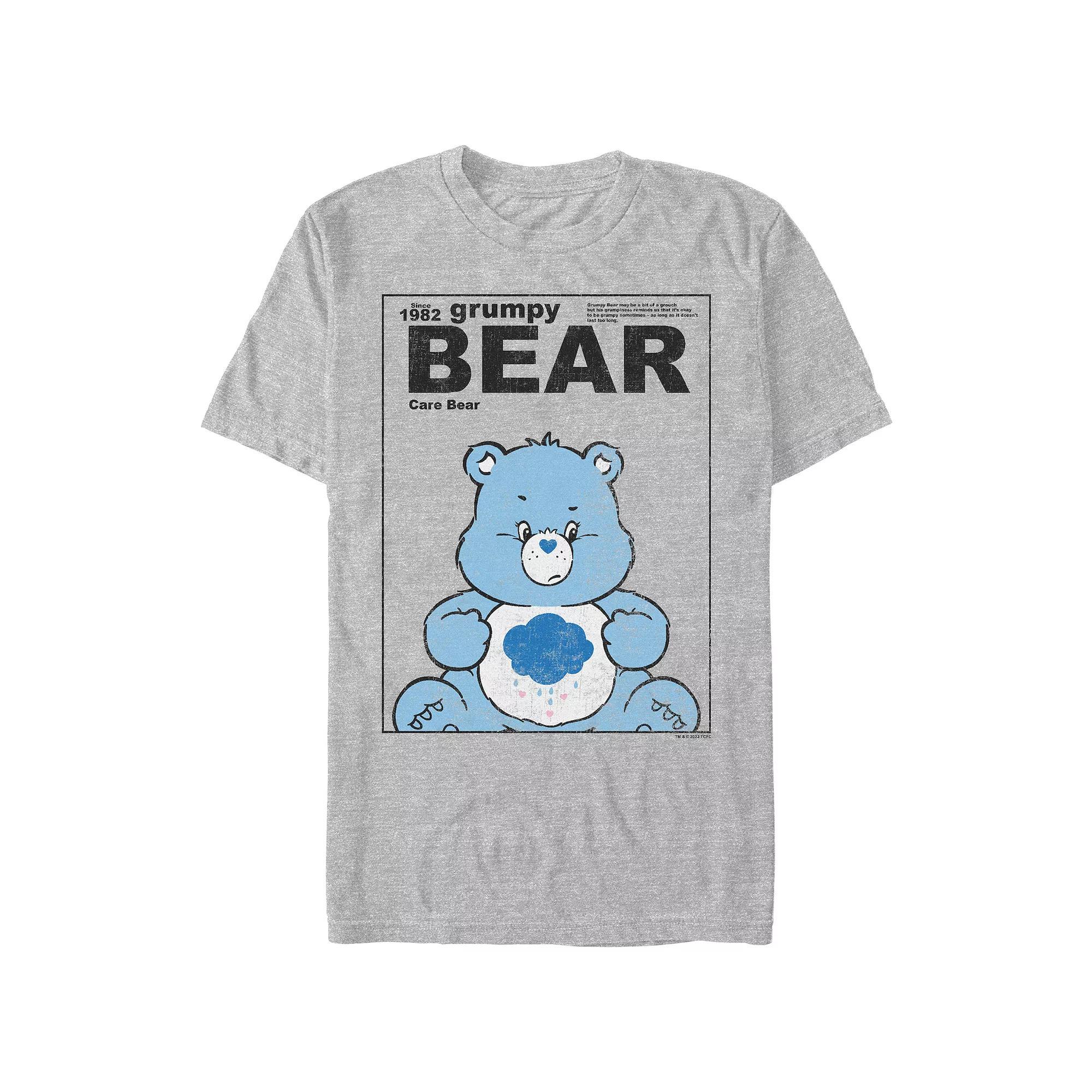 Men's Care Bears Grumpy Bear Poster Graphic Tee, Size: Small, Athletic Grey Product Image