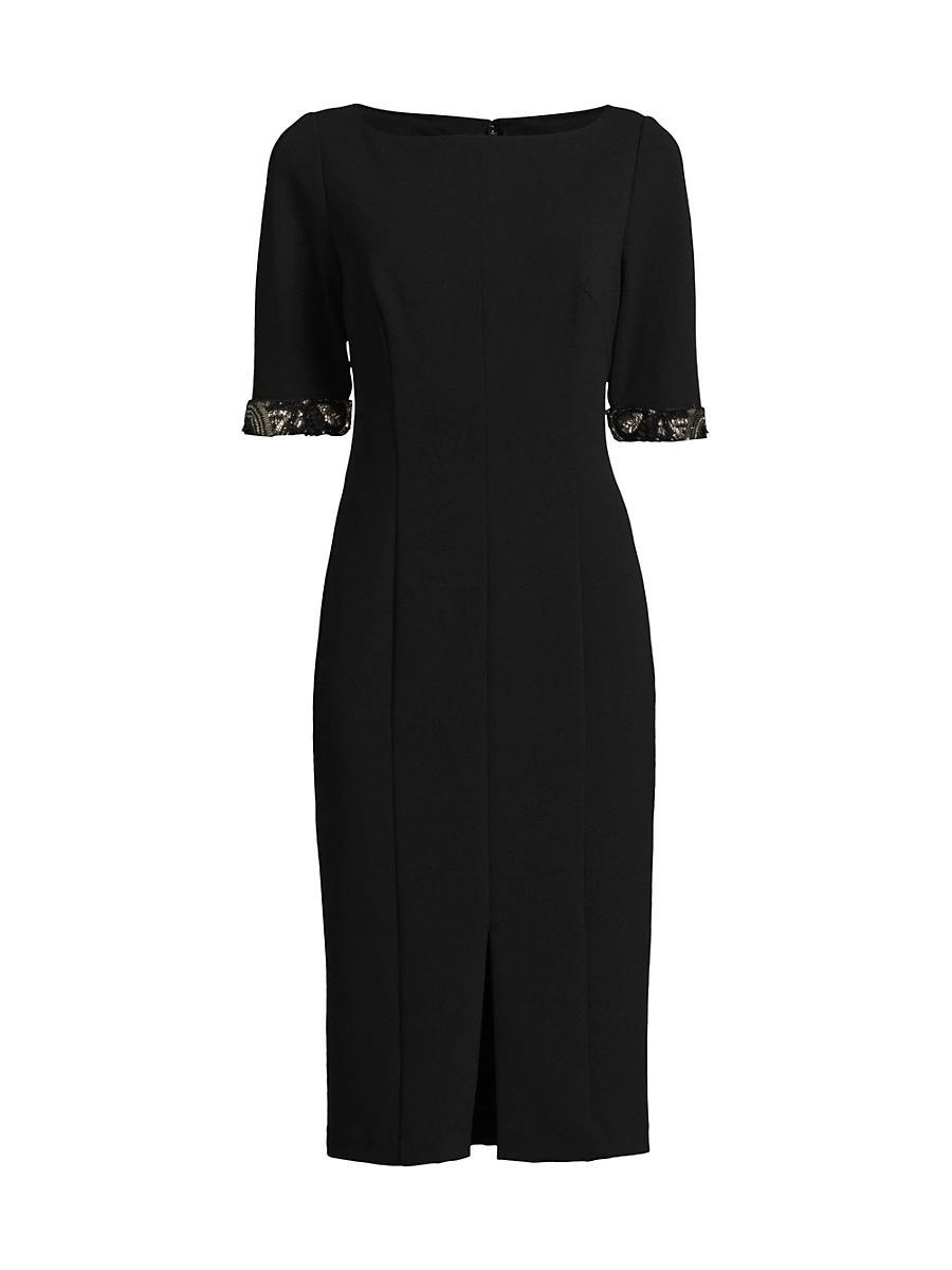 Womens Stretch Crpe Embellished Cocktail Dress Product Image