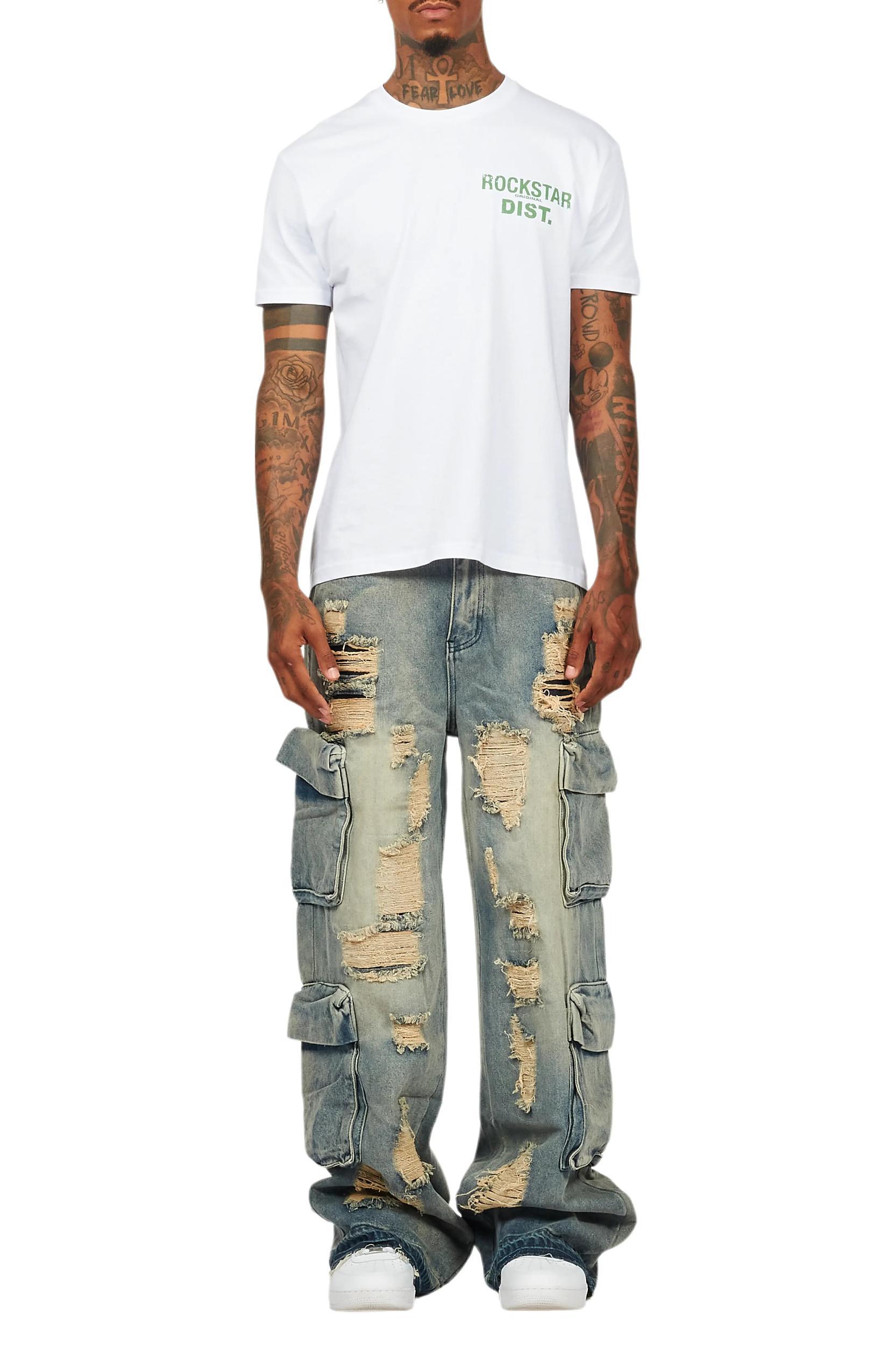 Peppe Blue Baggy Fit Jean Male Product Image